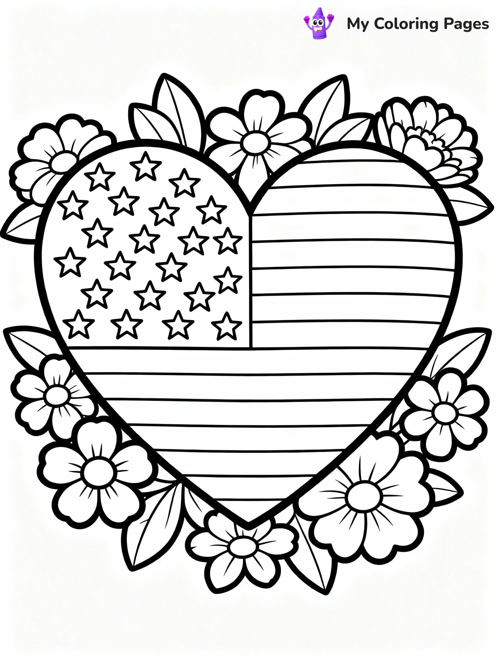 American Flag Coloring Pages - 7