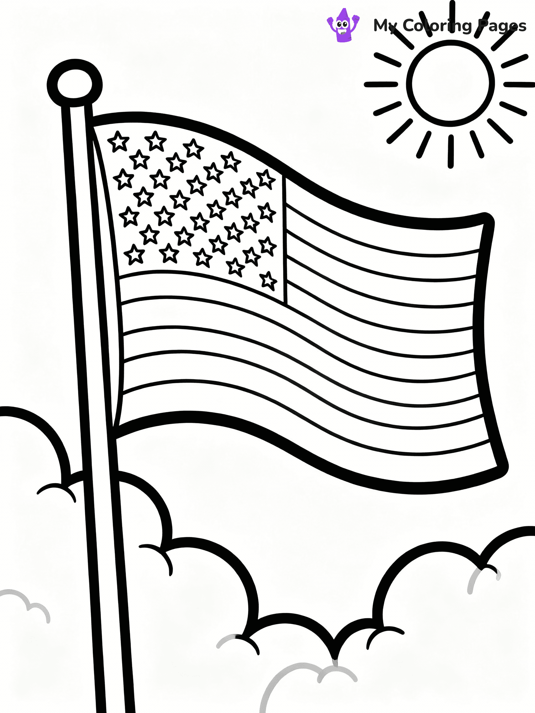 American Flag Coloring Pages - 6