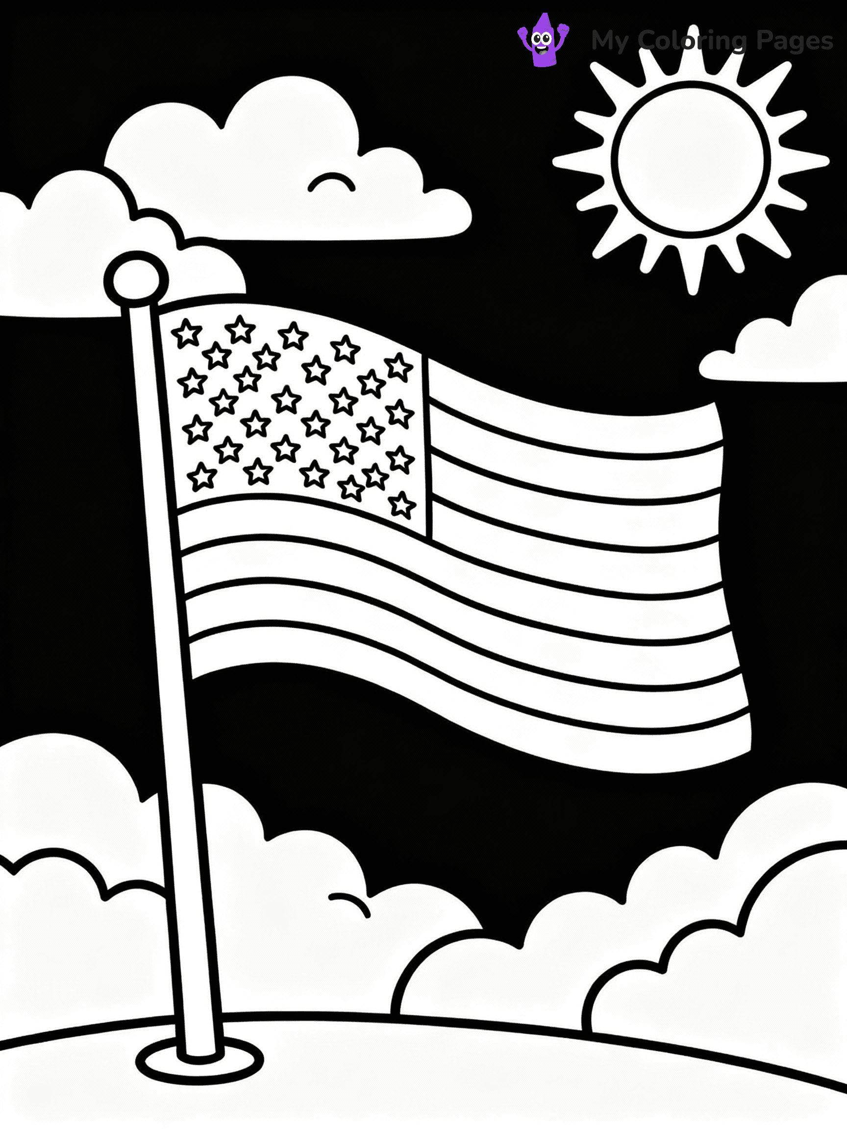 American Flag Coloring Pages - 5
