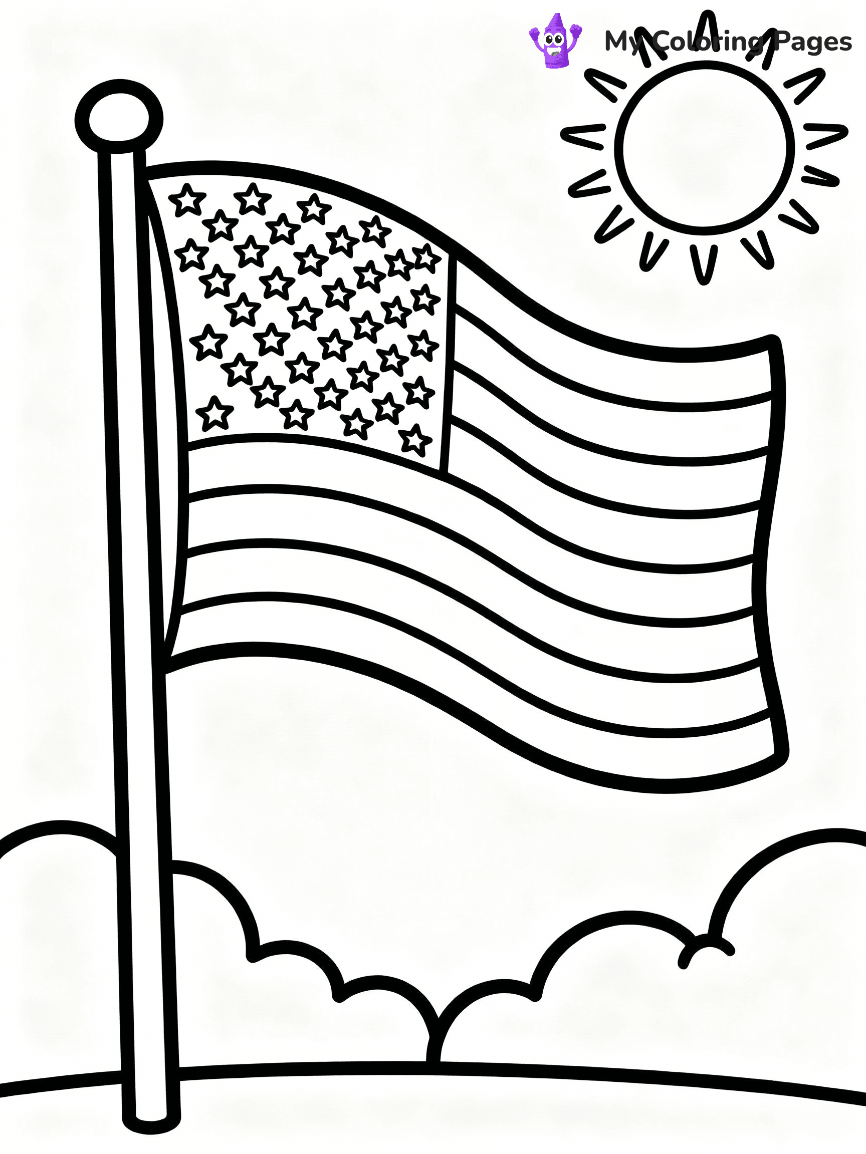 American Flag Coloring Pages - 4
