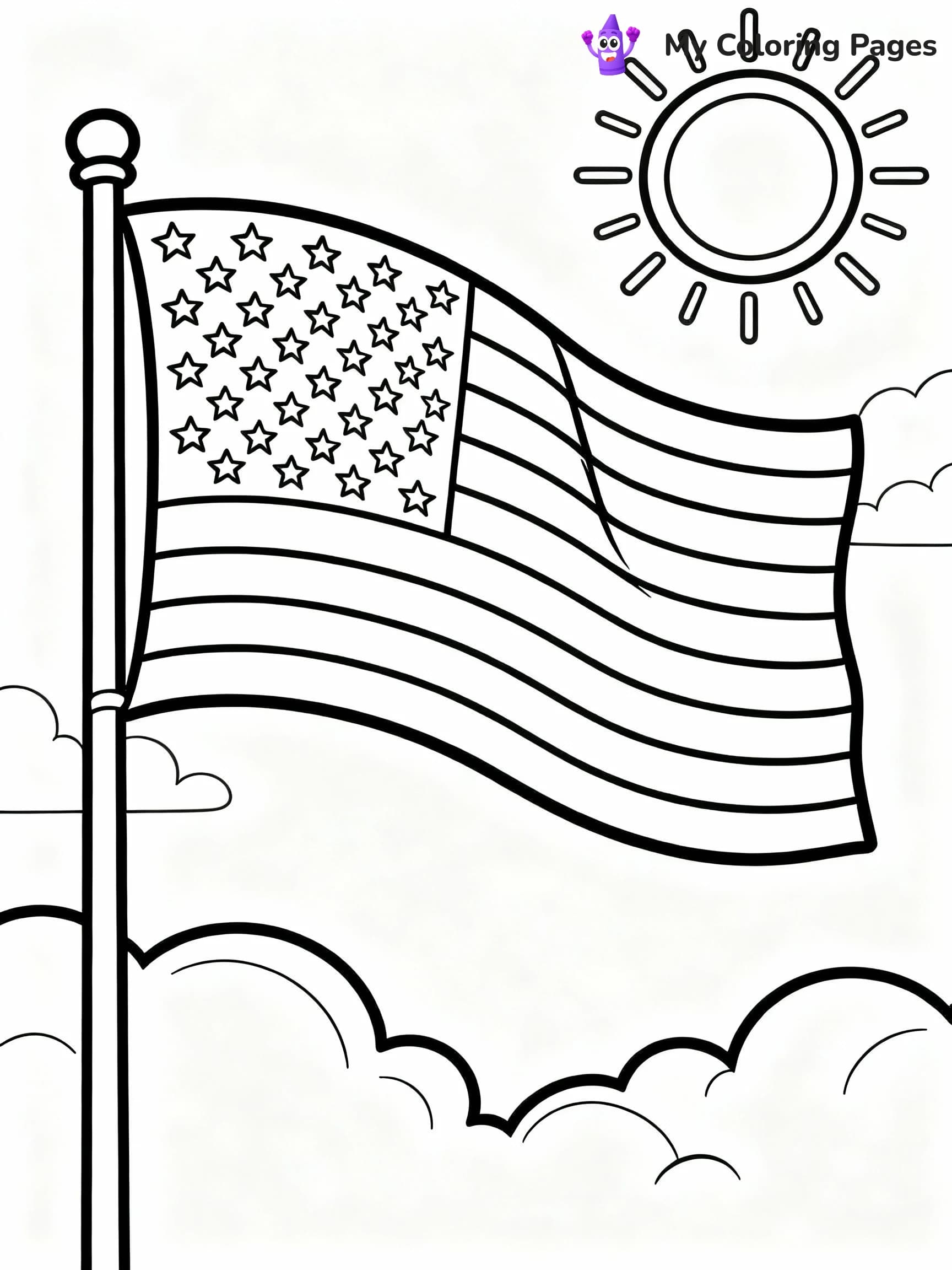 American Flag Coloring Pages - 3