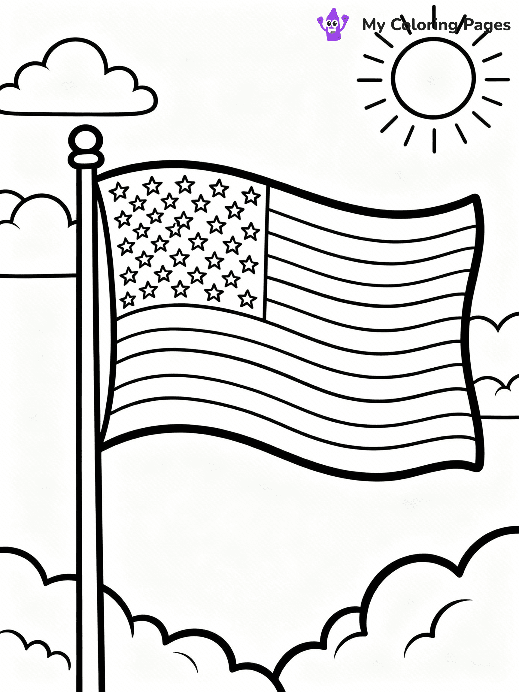American Flag Coloring Pages - 2
