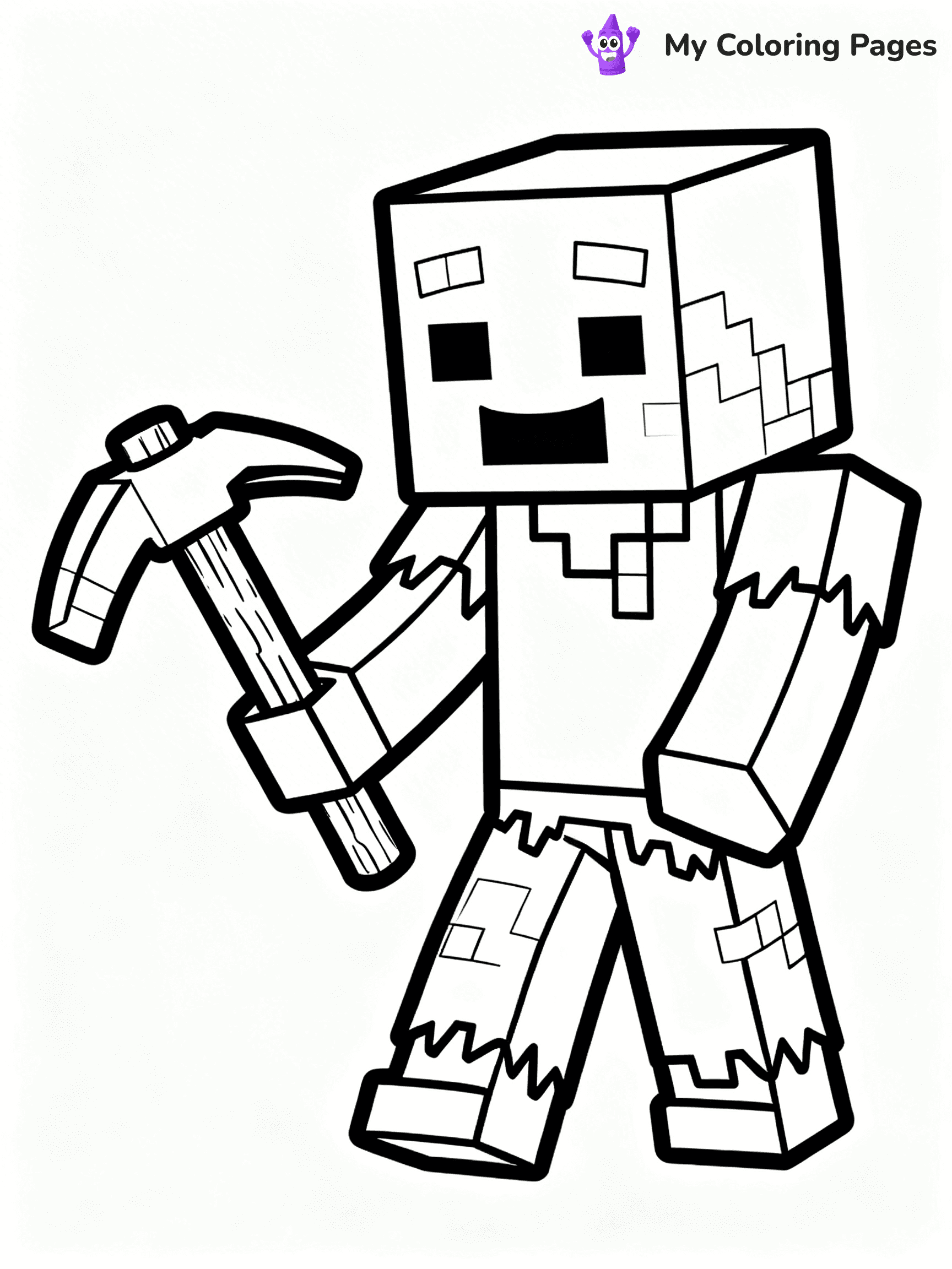 Minecraft Zombie Coloring Pages - 25