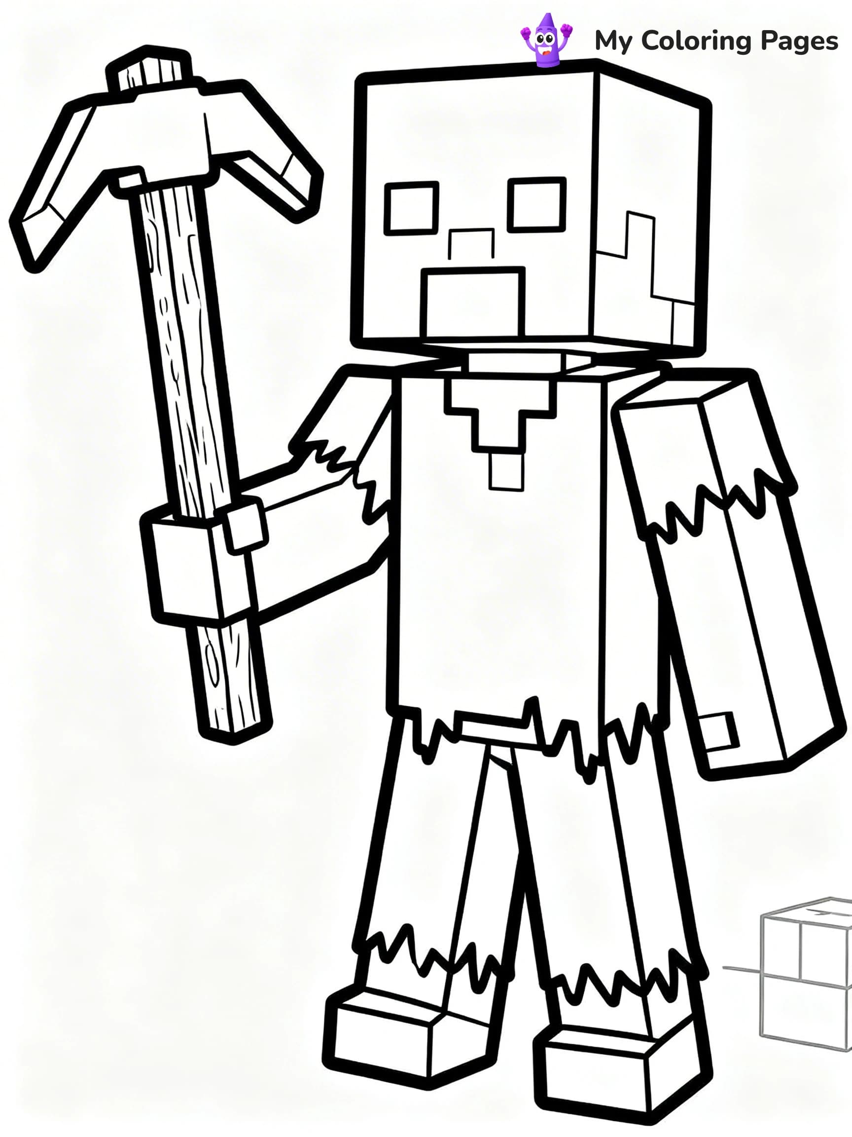 Minecraft Zombie Coloring Pages - 24