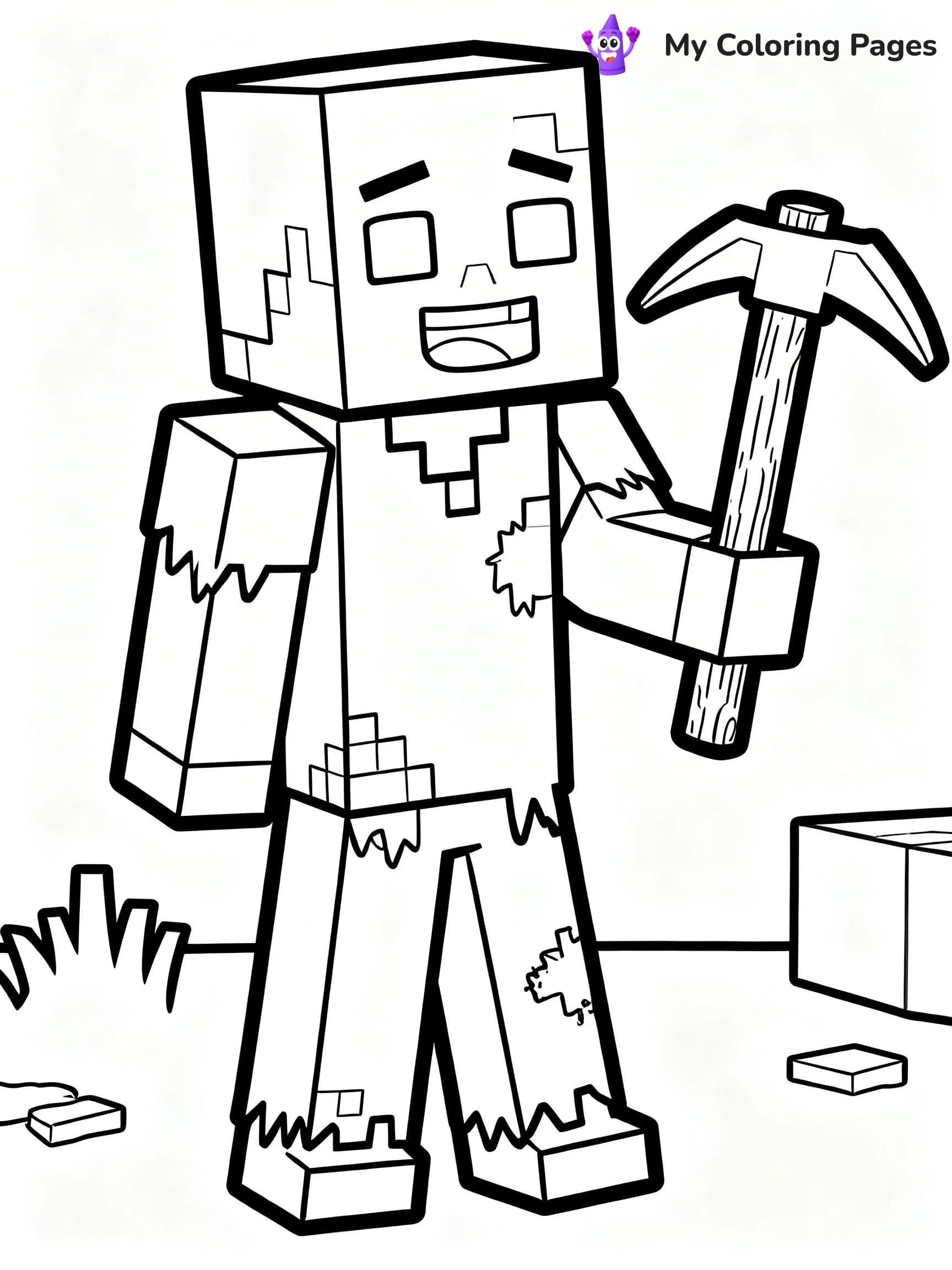 Minecraft Zombie Coloring Pages - 23