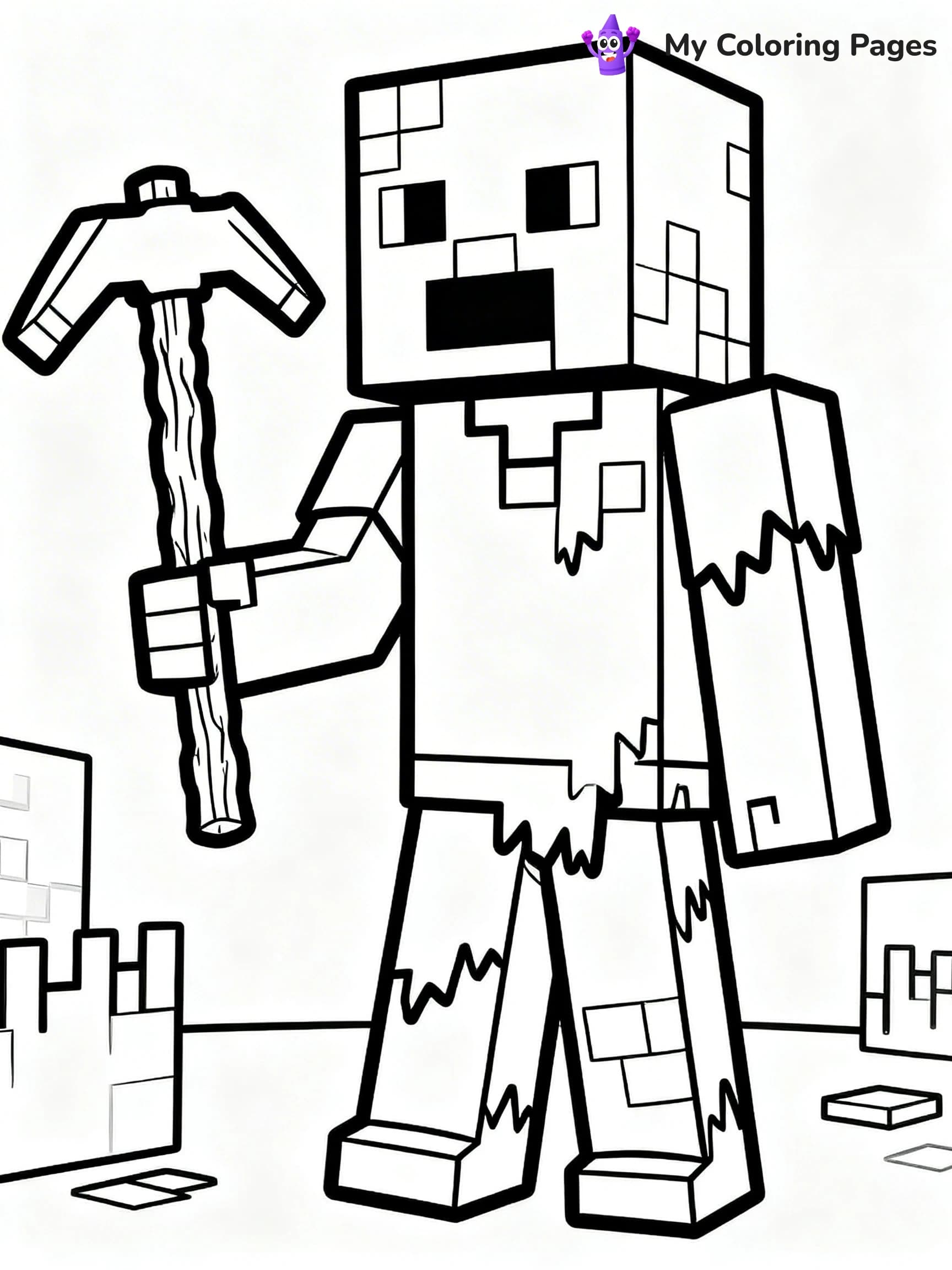 Minecraft Zombie Coloring Pages - 22