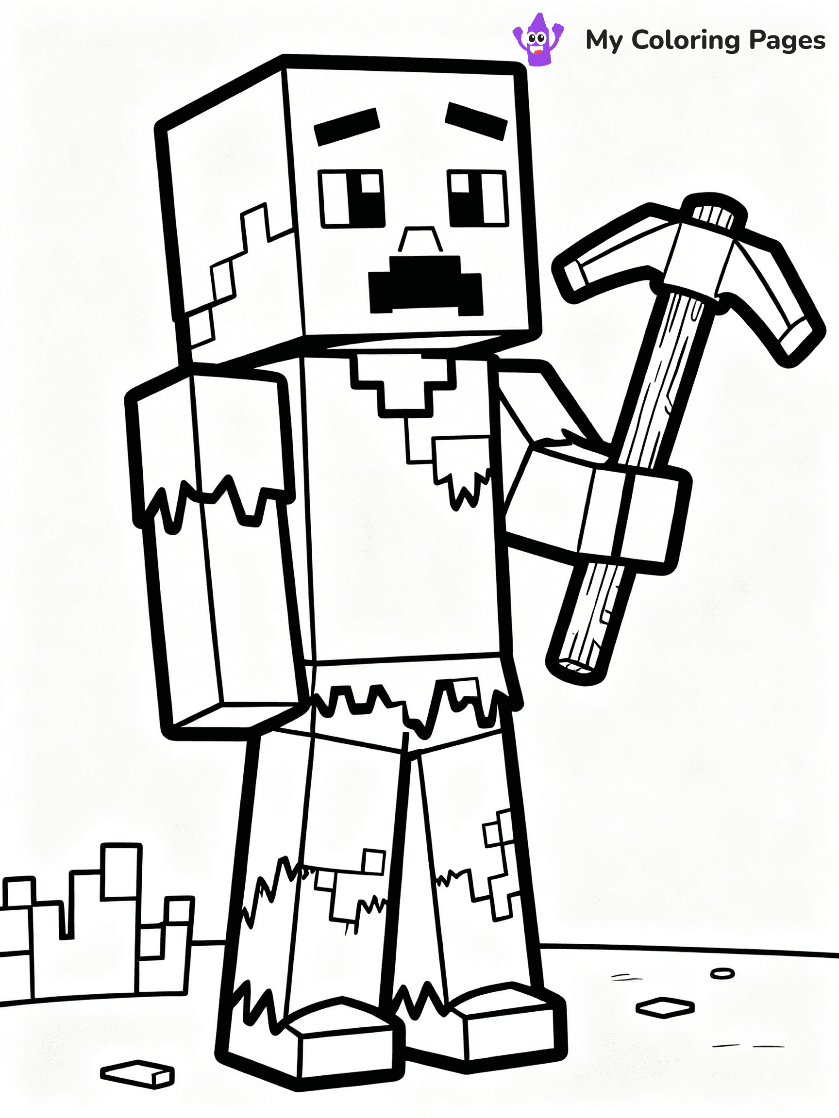 Minecraft Zombie Coloring Pages - 21