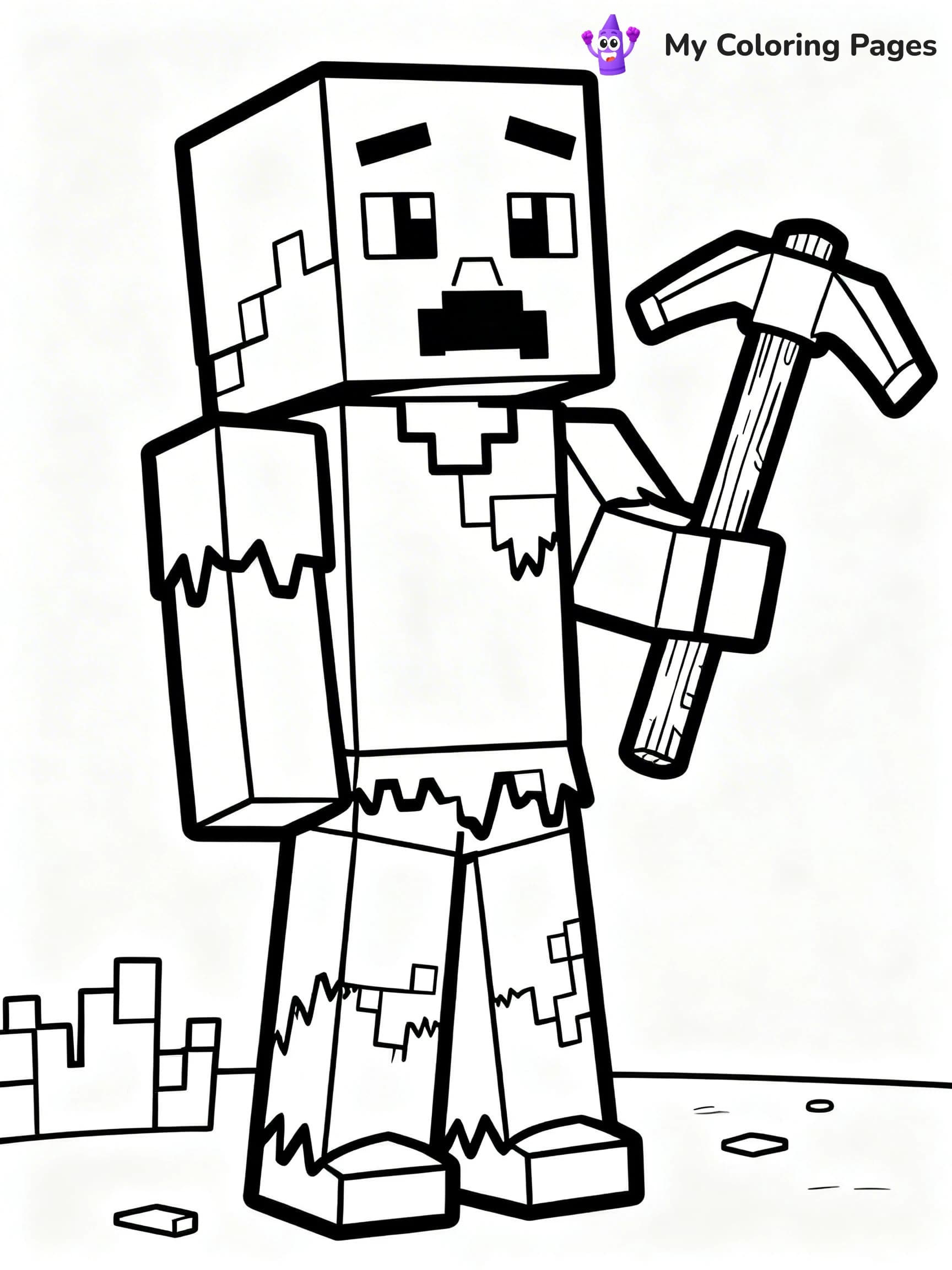 Minecraft Zombie Coloring Pages - 21