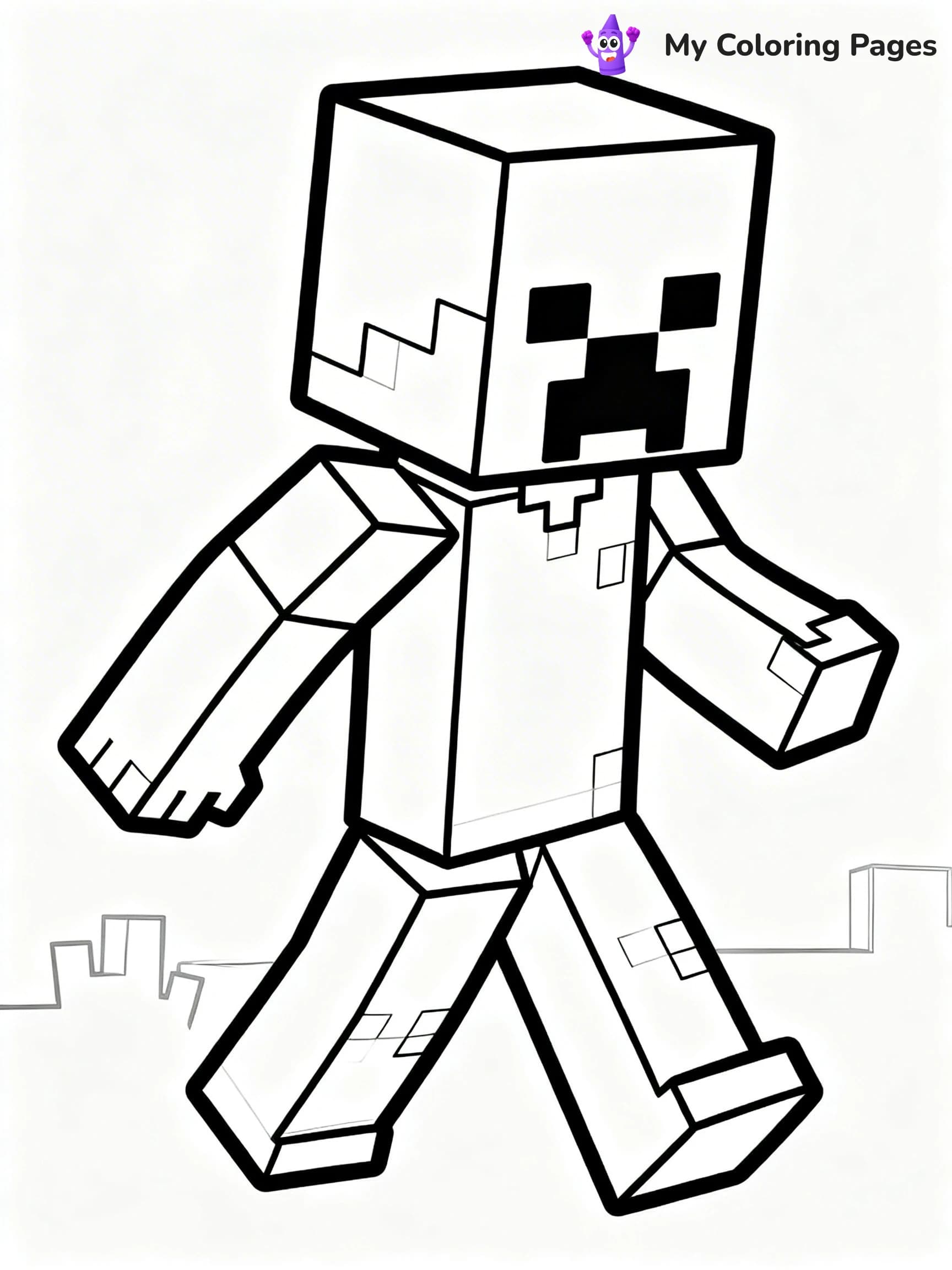Minecraft Zombie Coloring Pages - 17