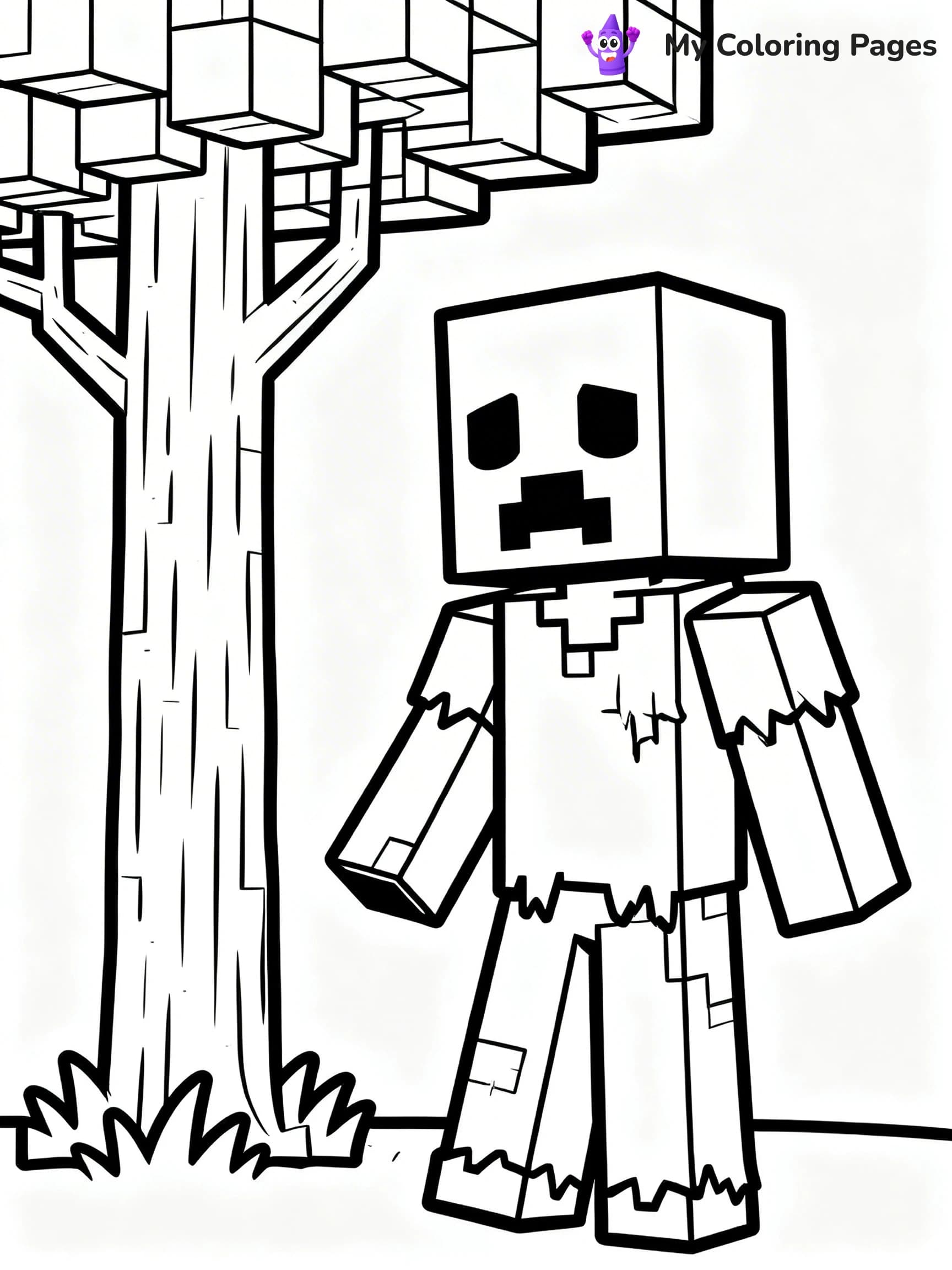 Minecraft Zombie Coloring Pages - 13