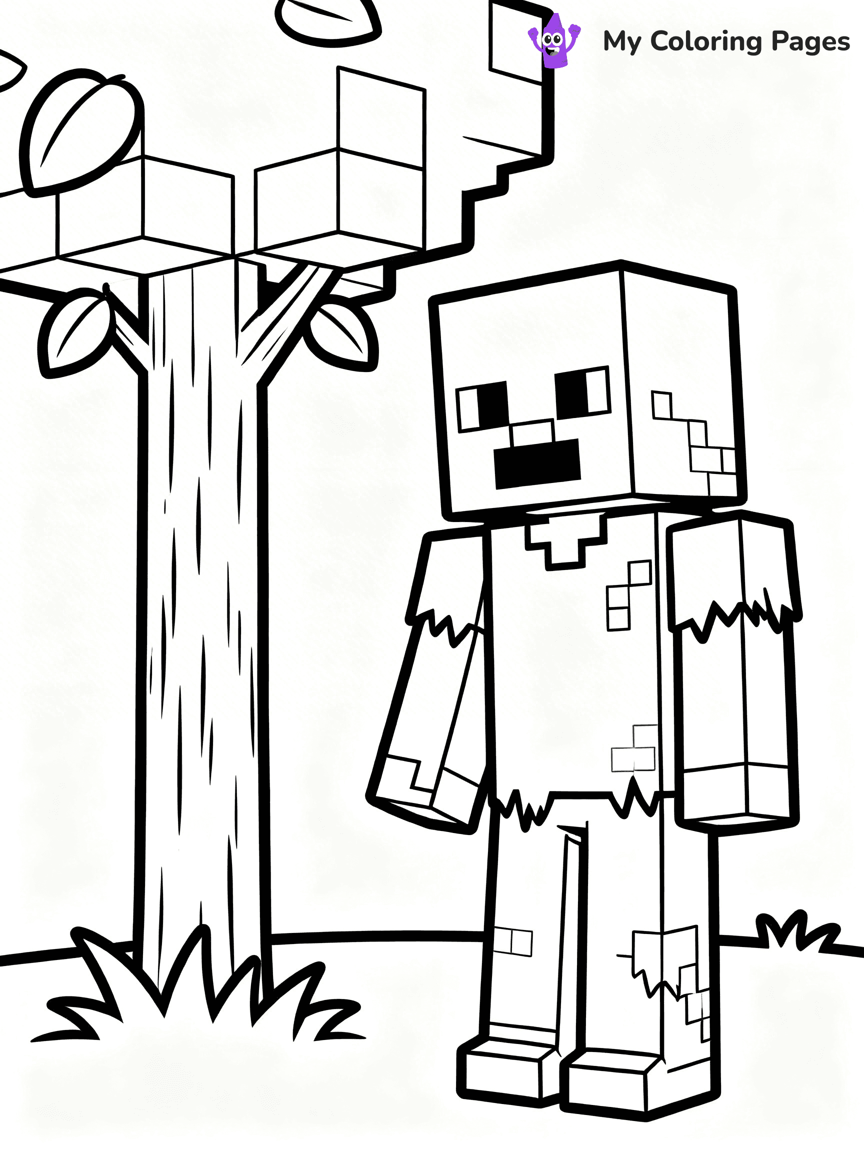 Minecraft Zombie Coloring Pages - 12