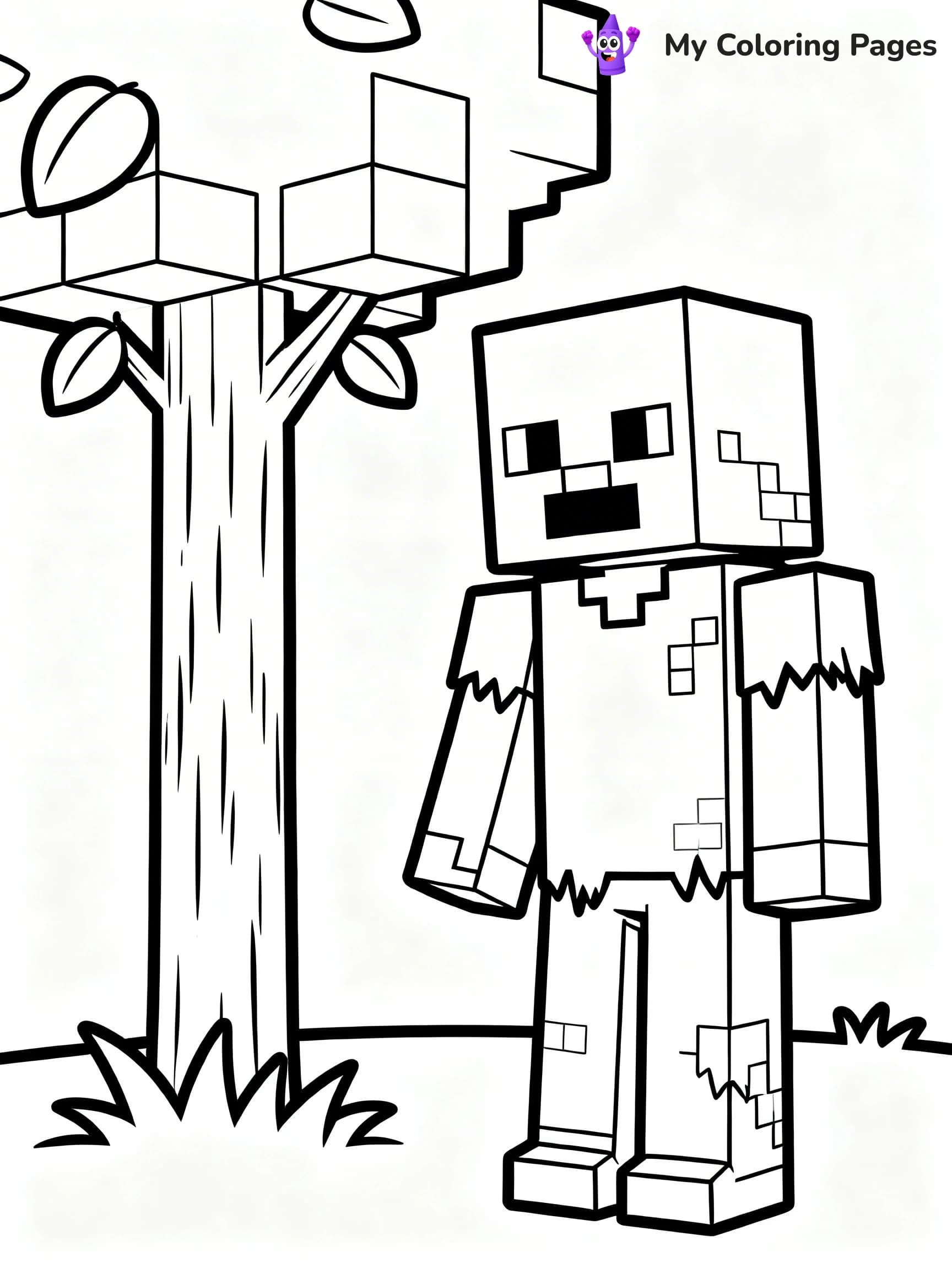 Minecraft Zombie Coloring Pages - 12