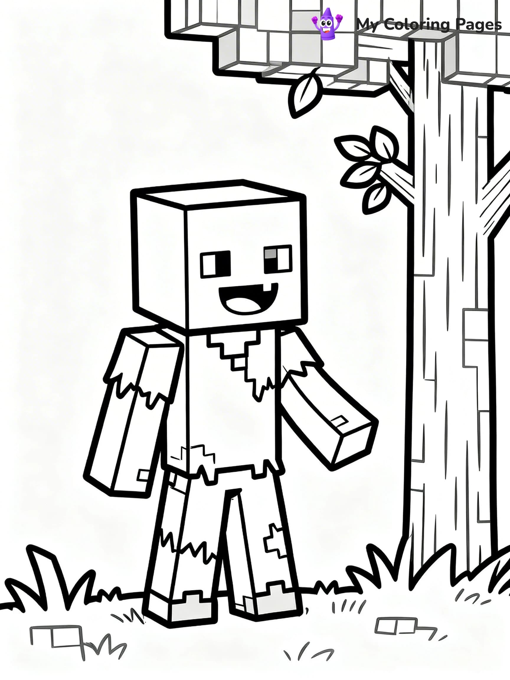 Minecraft Zombie Coloring Pages - 7