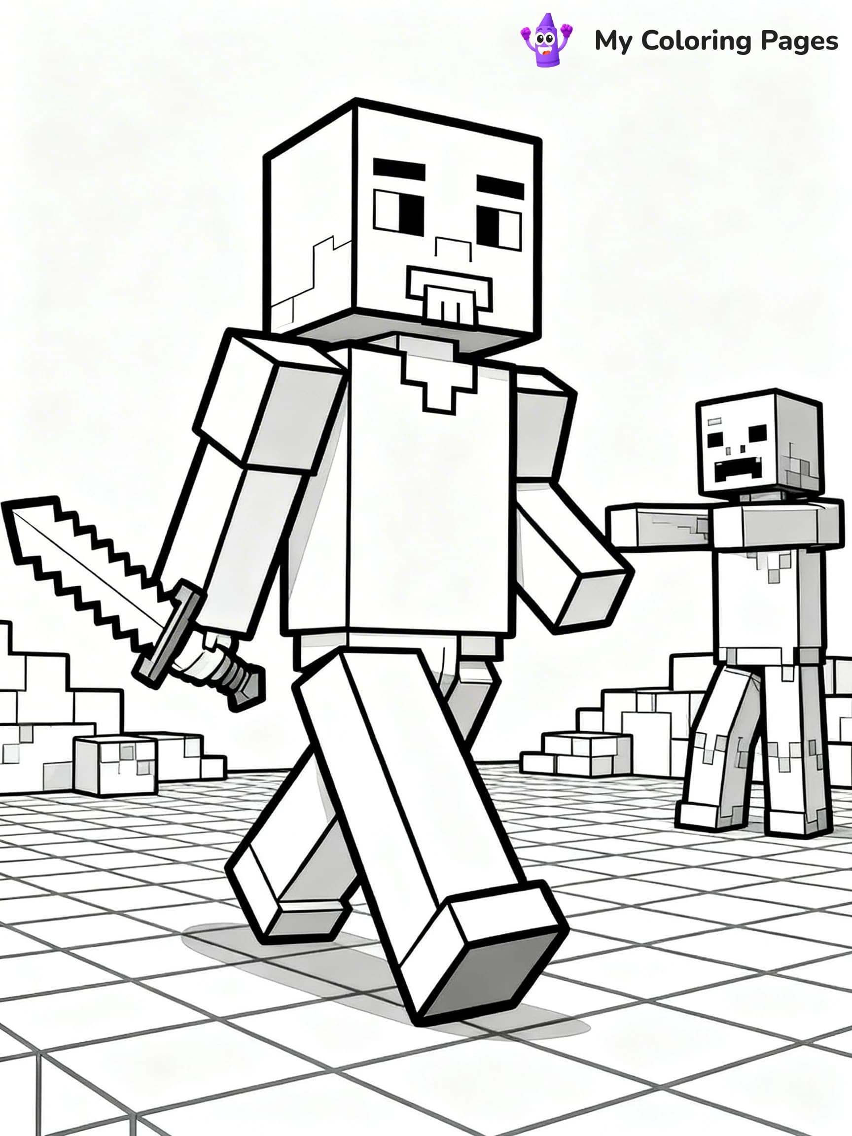 Minecraft Zombie Coloring Pages - 6