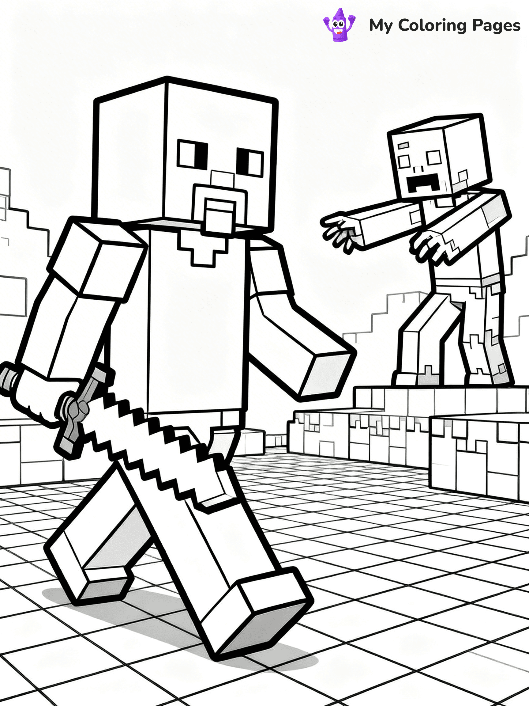 Minecraft Zombie Coloring Pages - 5