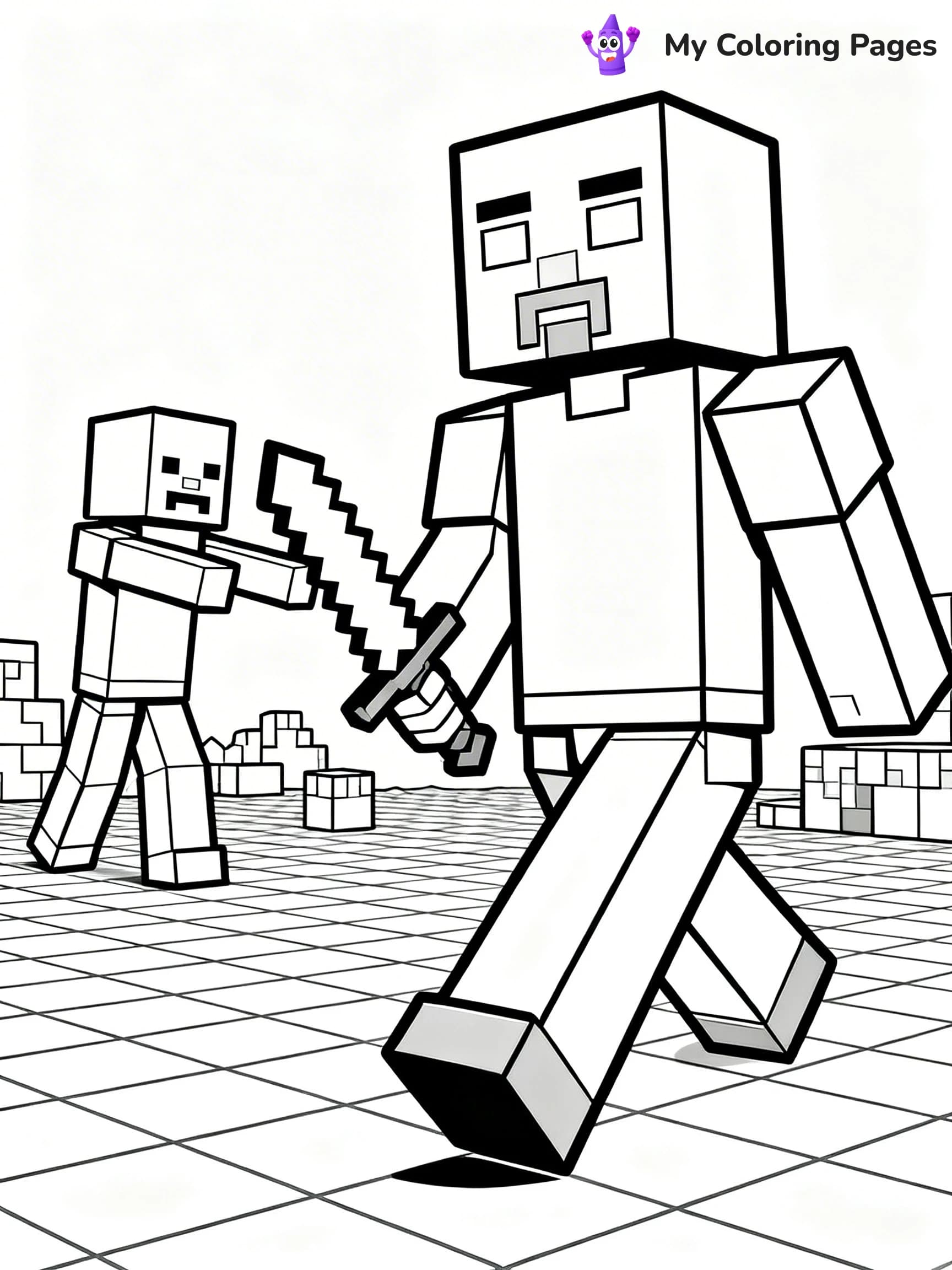 Minecraft Zombie Coloring Pages - 4