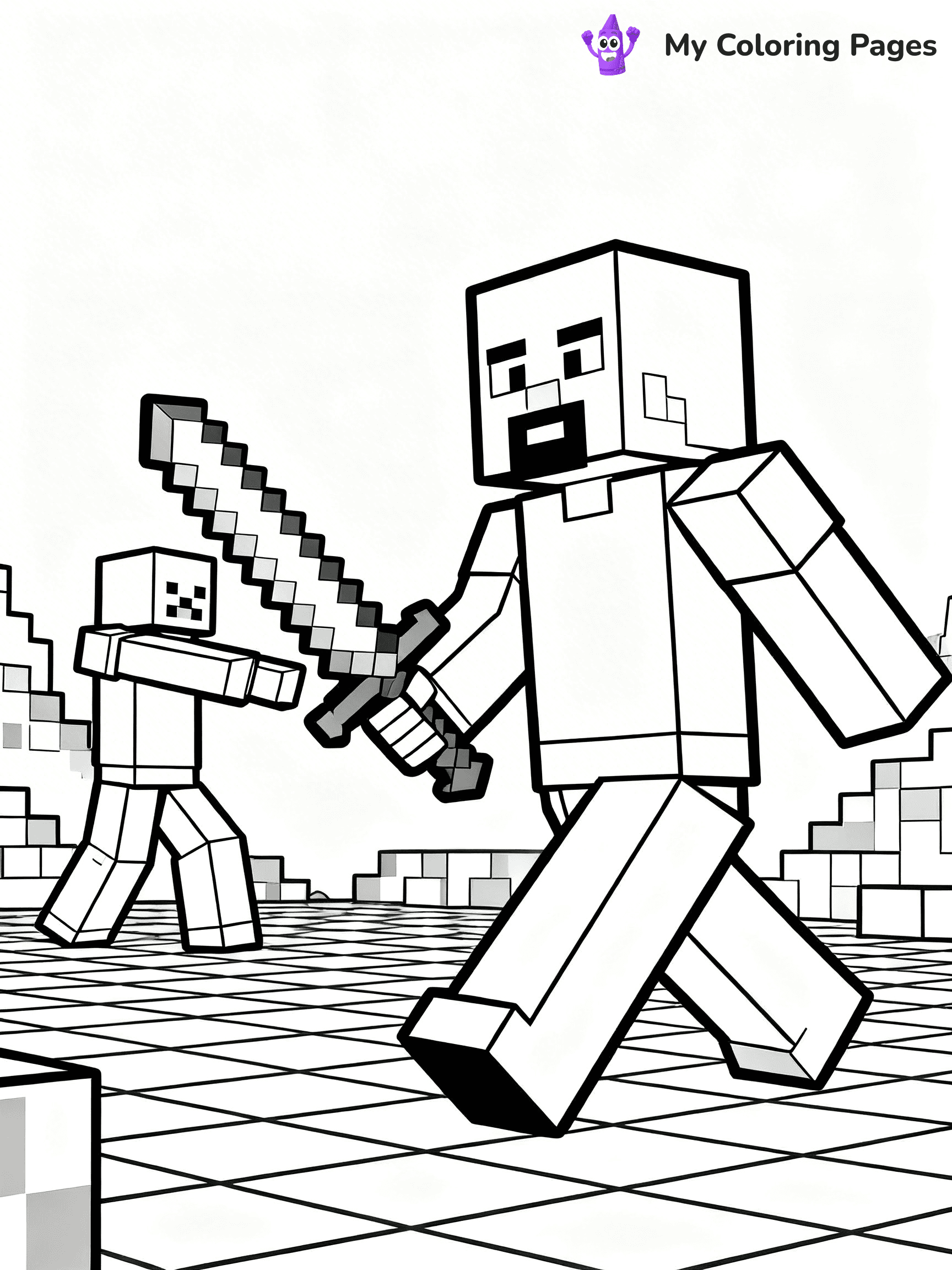 Minecraft Zombie Coloring Pages - 3
