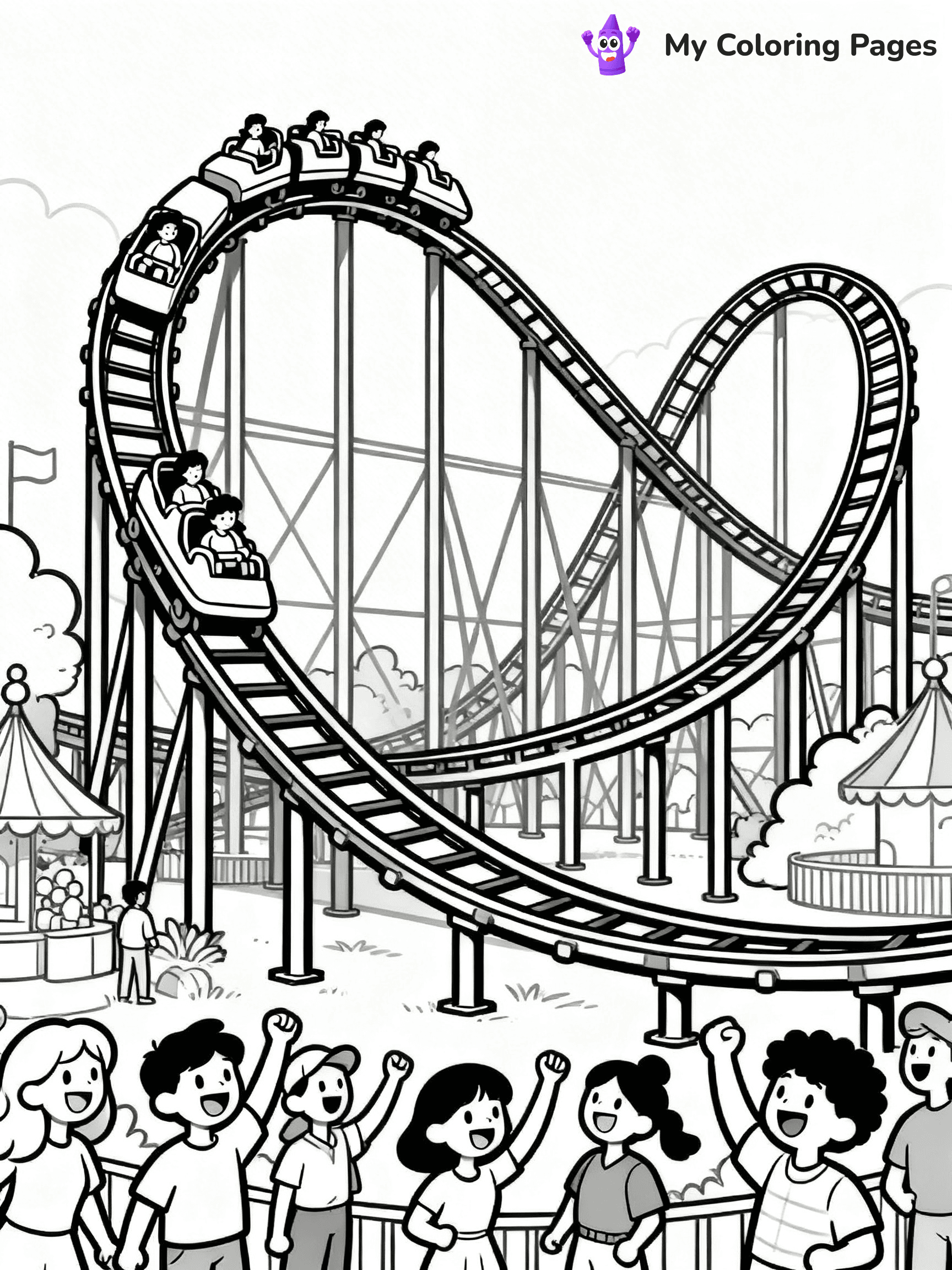 Roller Coaster Coloring Pages - 32