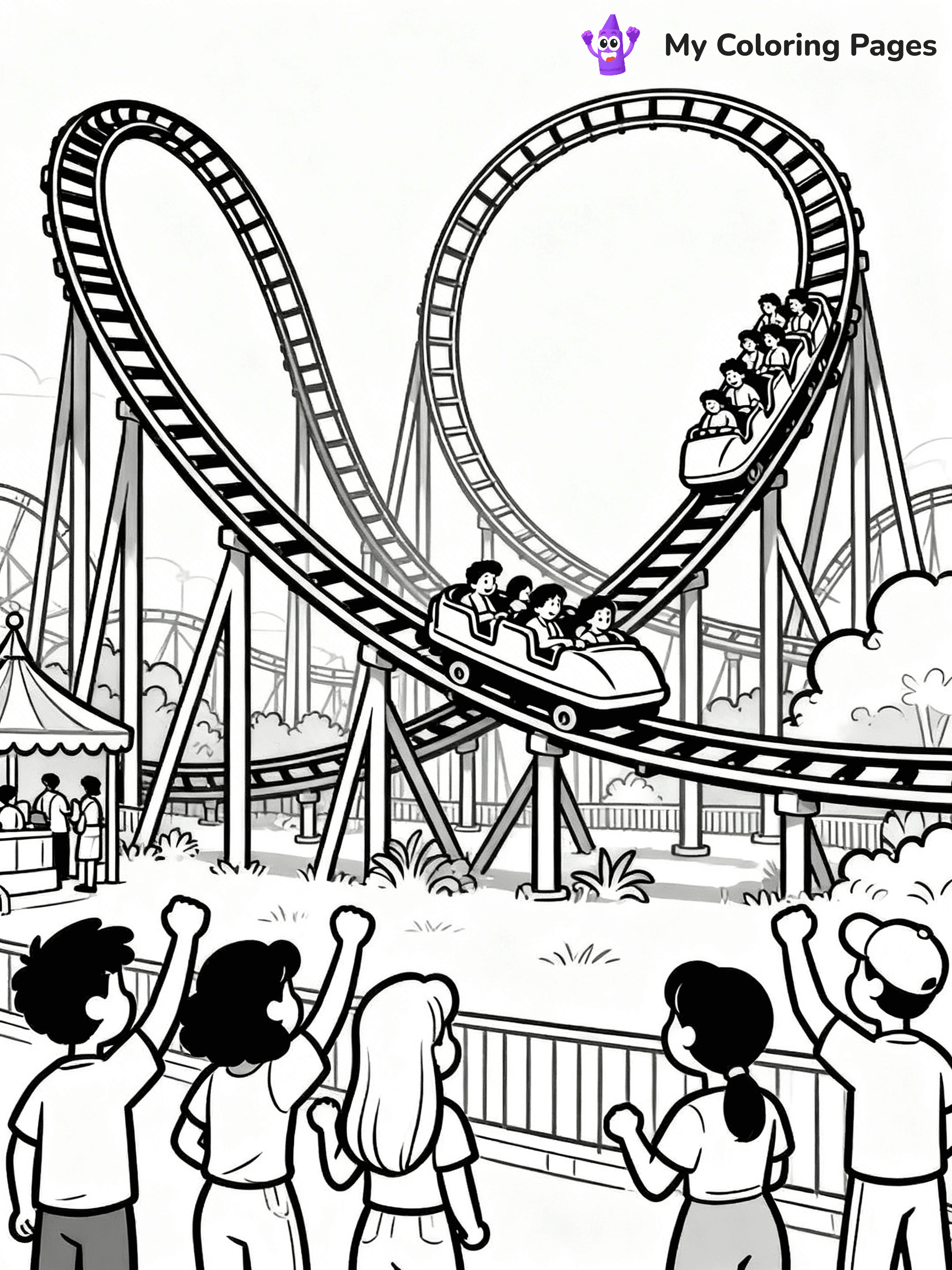 Roller Coaster Coloring Pages - 31