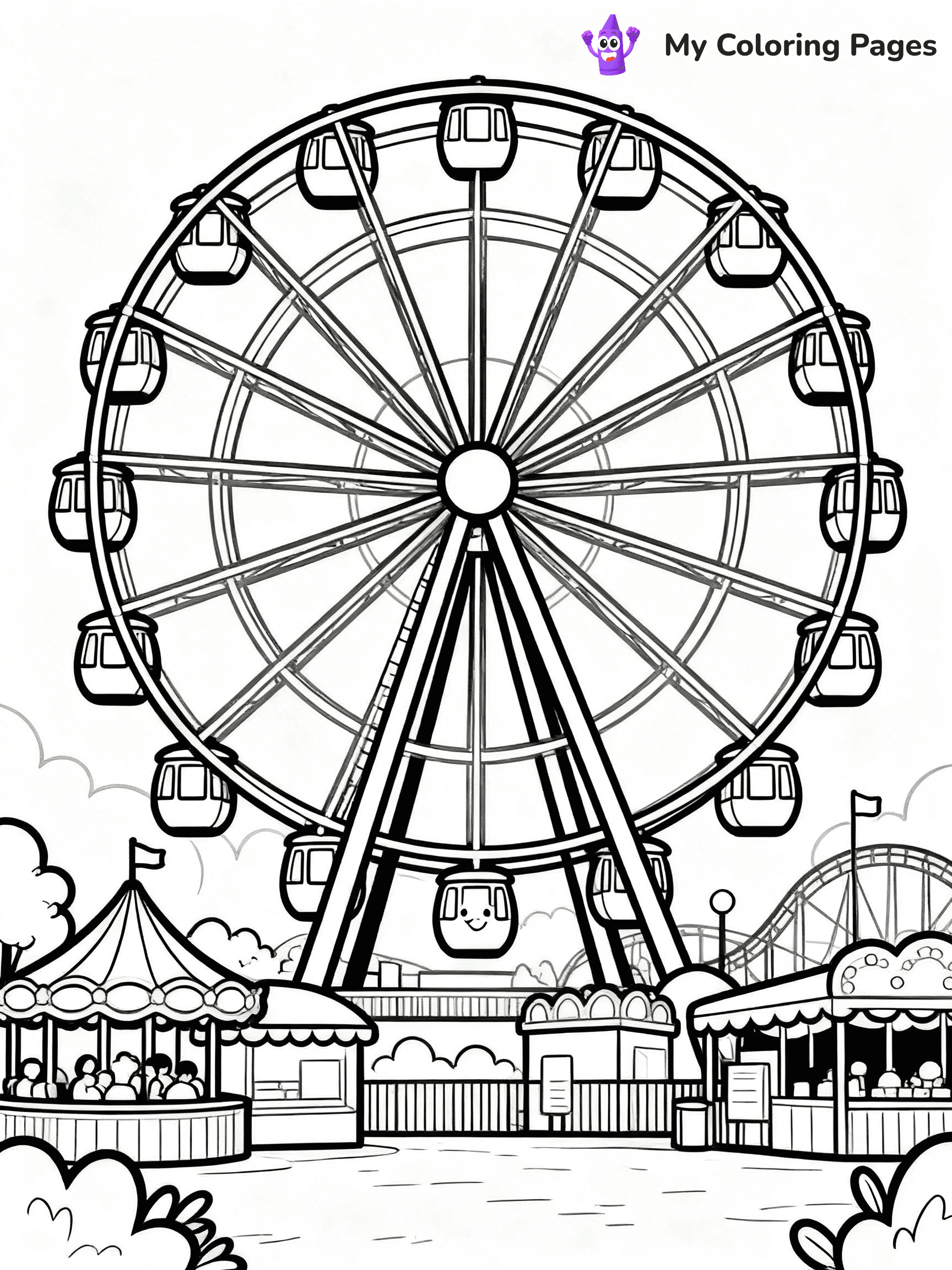Roller Coaster Coloring Pages - 30