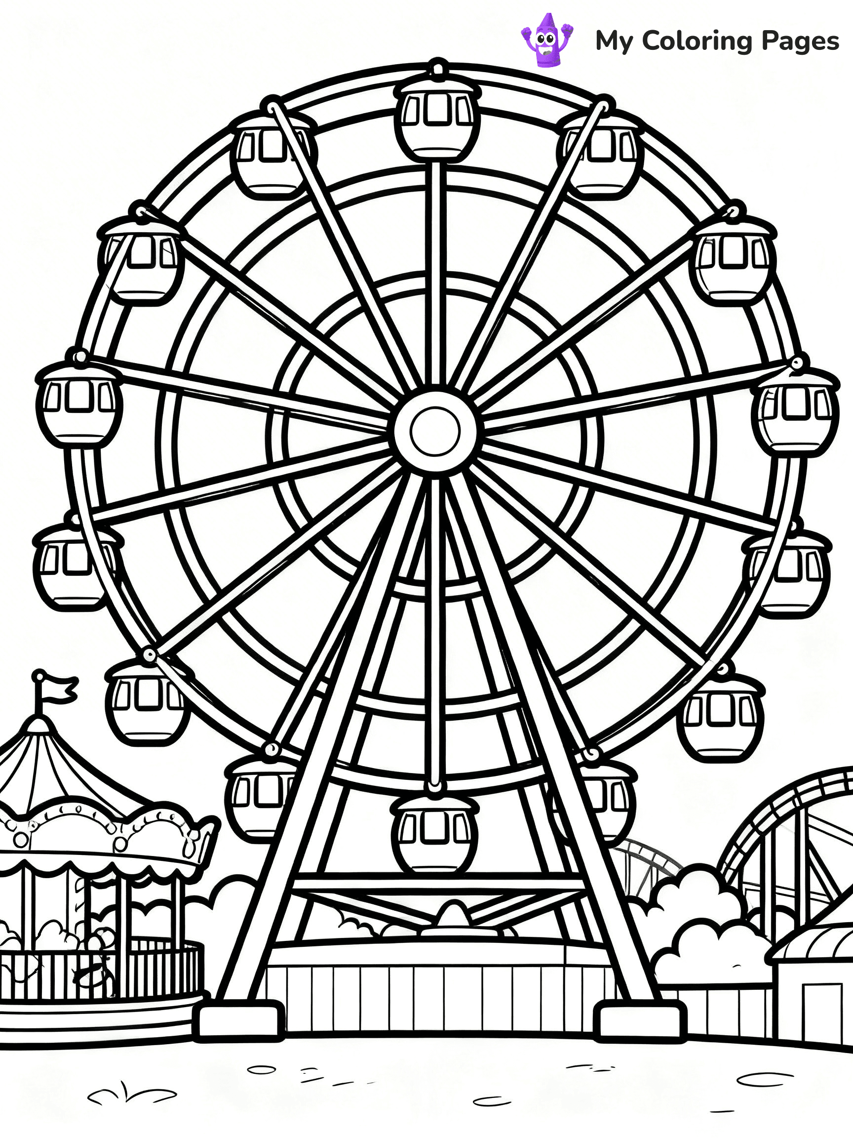 Roller Coaster Coloring Pages - 28