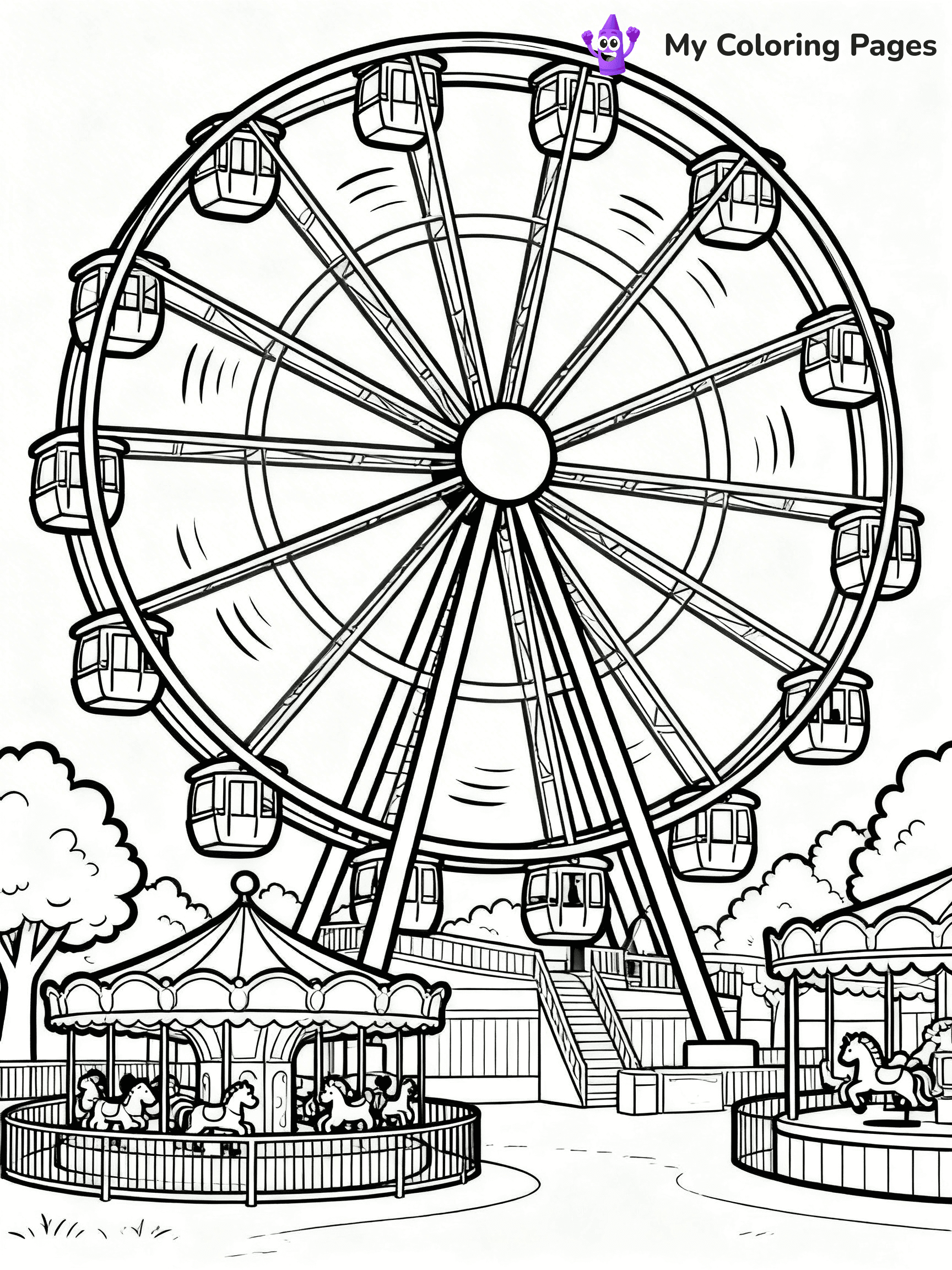 Roller Coaster Coloring Pages - 26