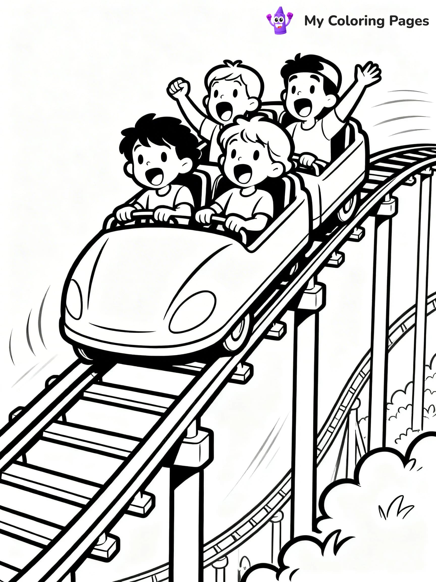 Roller Coaster Coloring Pages - 17