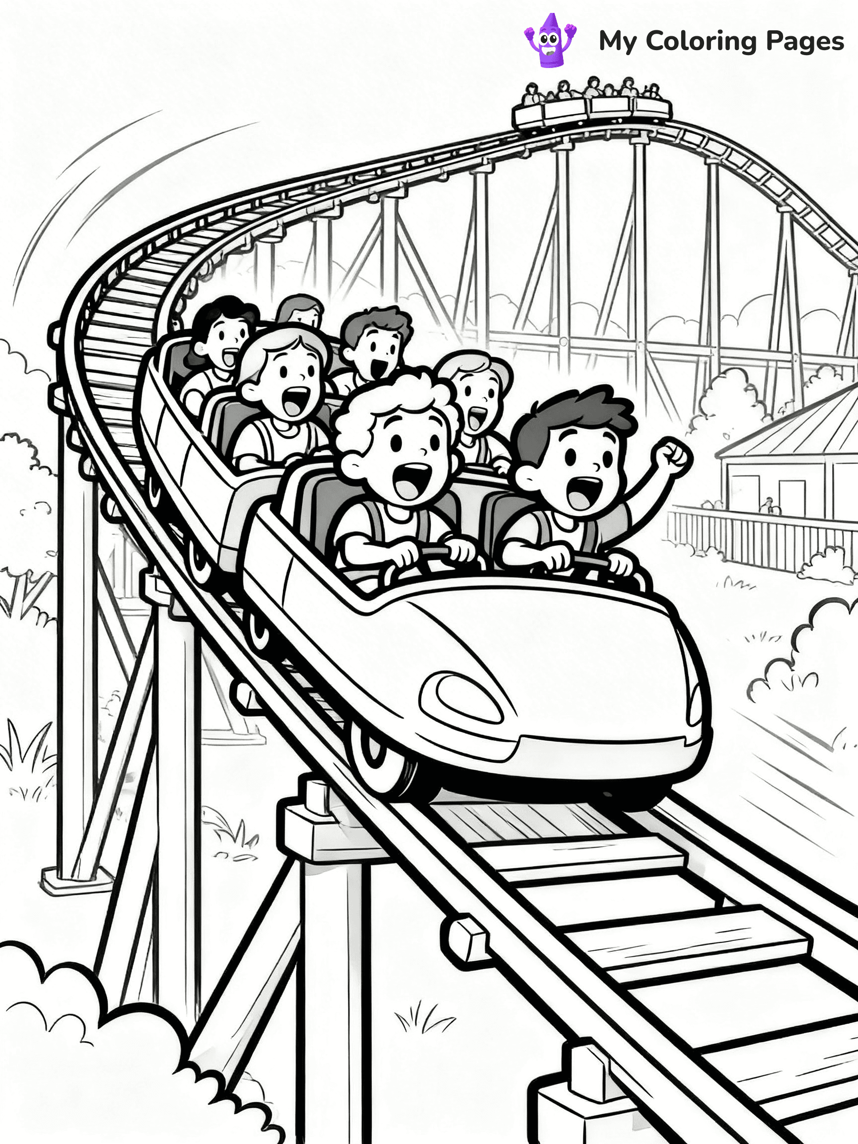 Roller Coaster Coloring Pages - 16