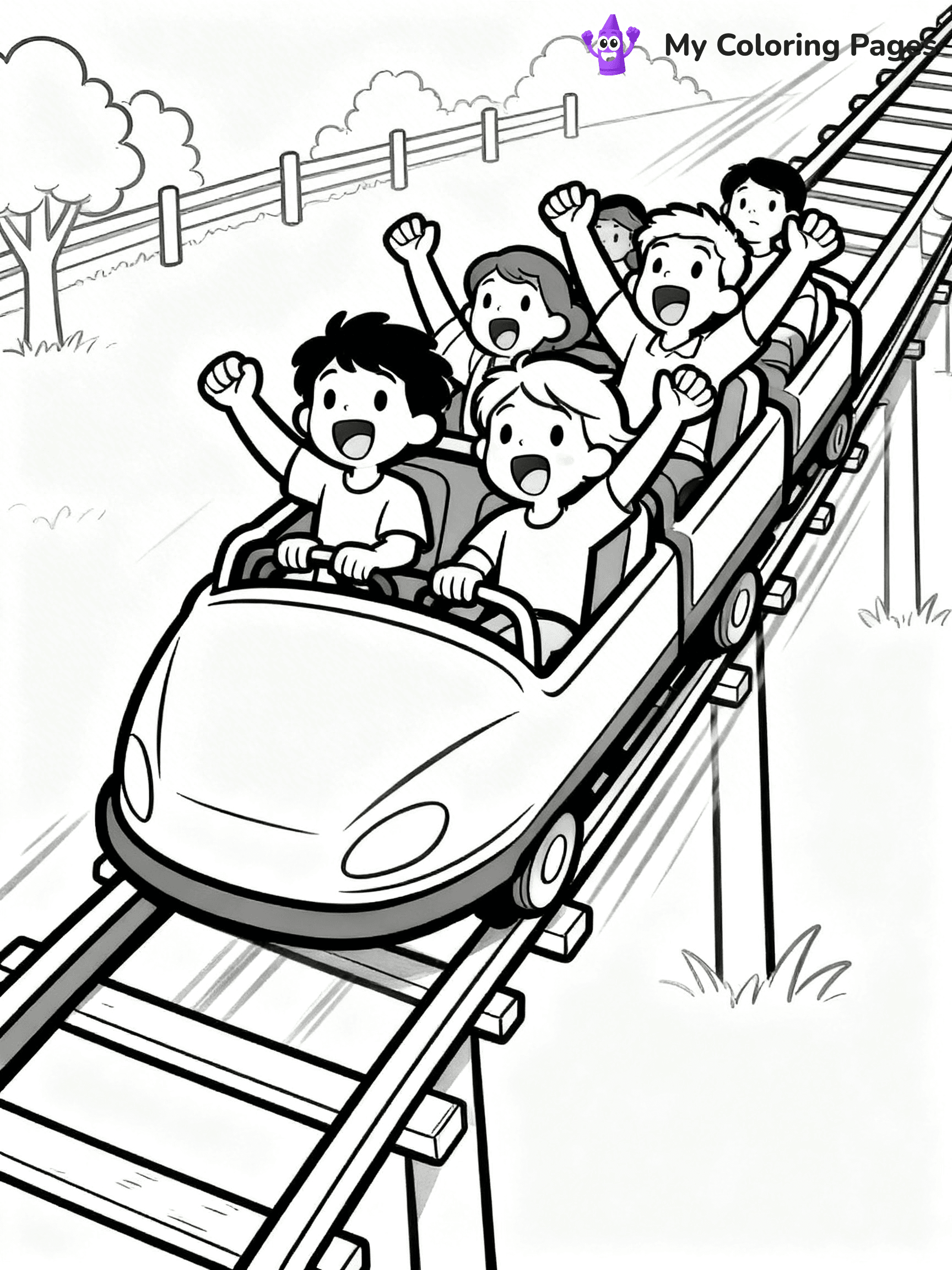 Roller Coaster Coloring Pages - 11