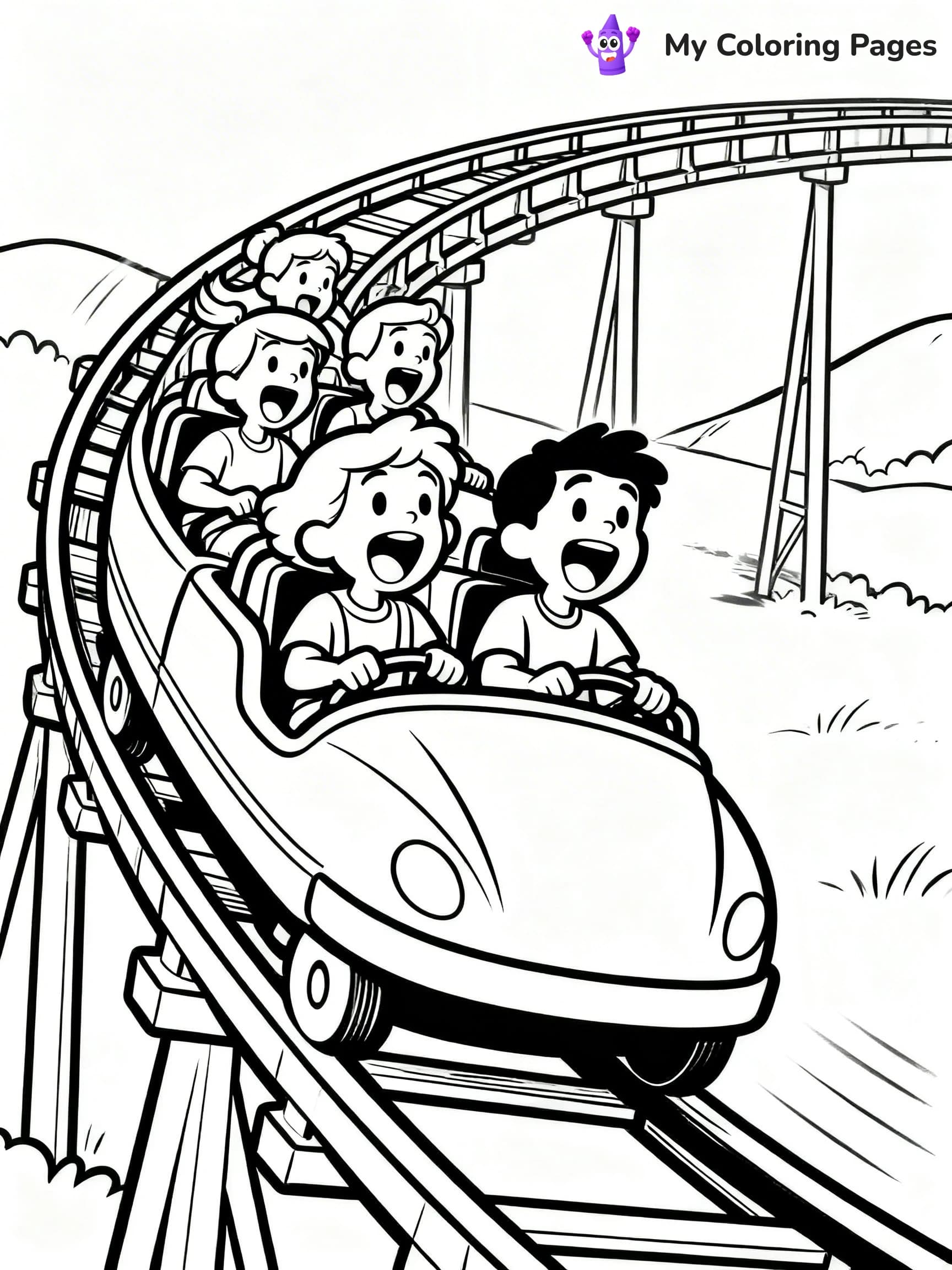 Roller Coaster Coloring Pages - 9
