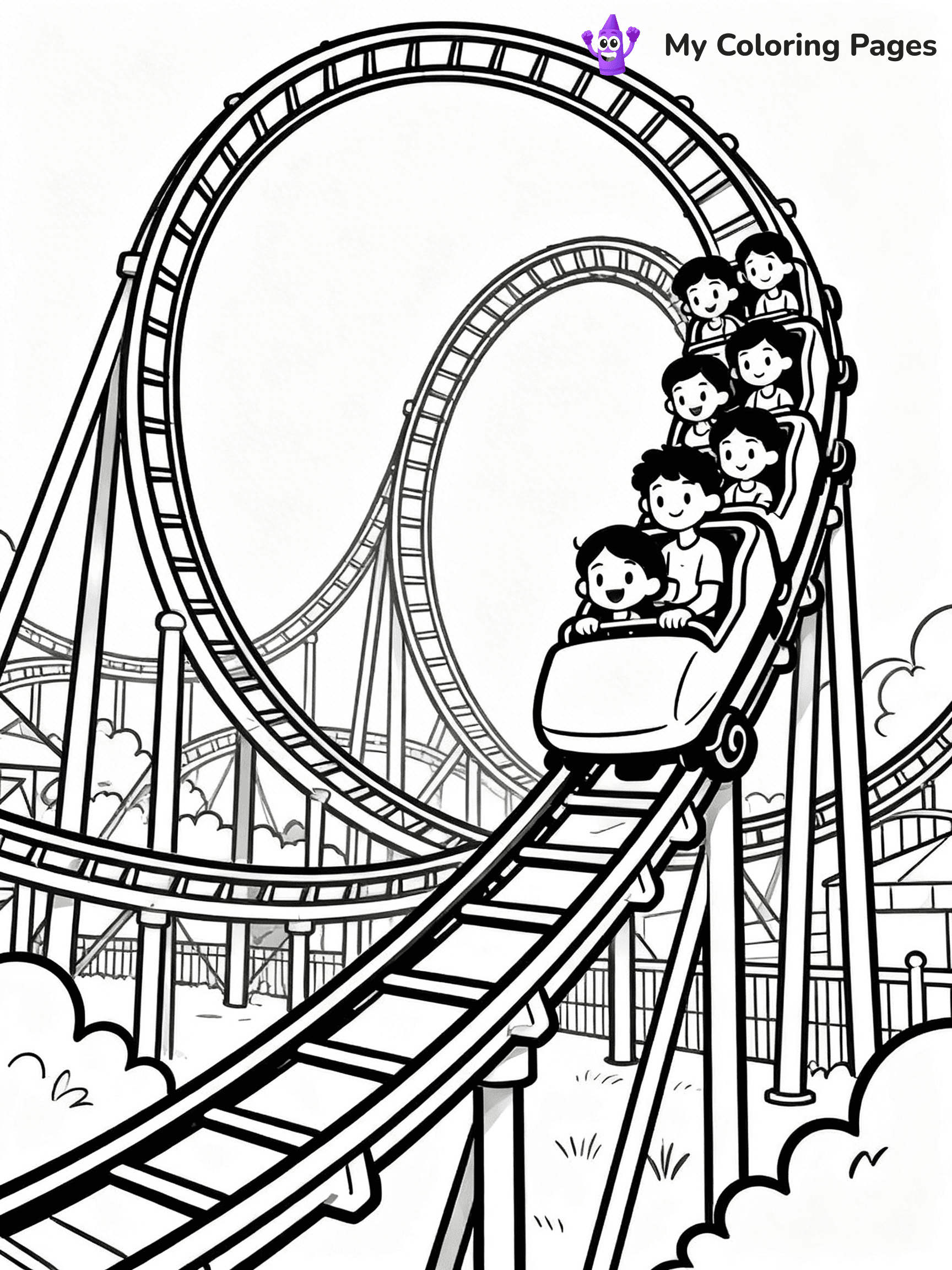 Roller Coaster Coloring Pages - 7