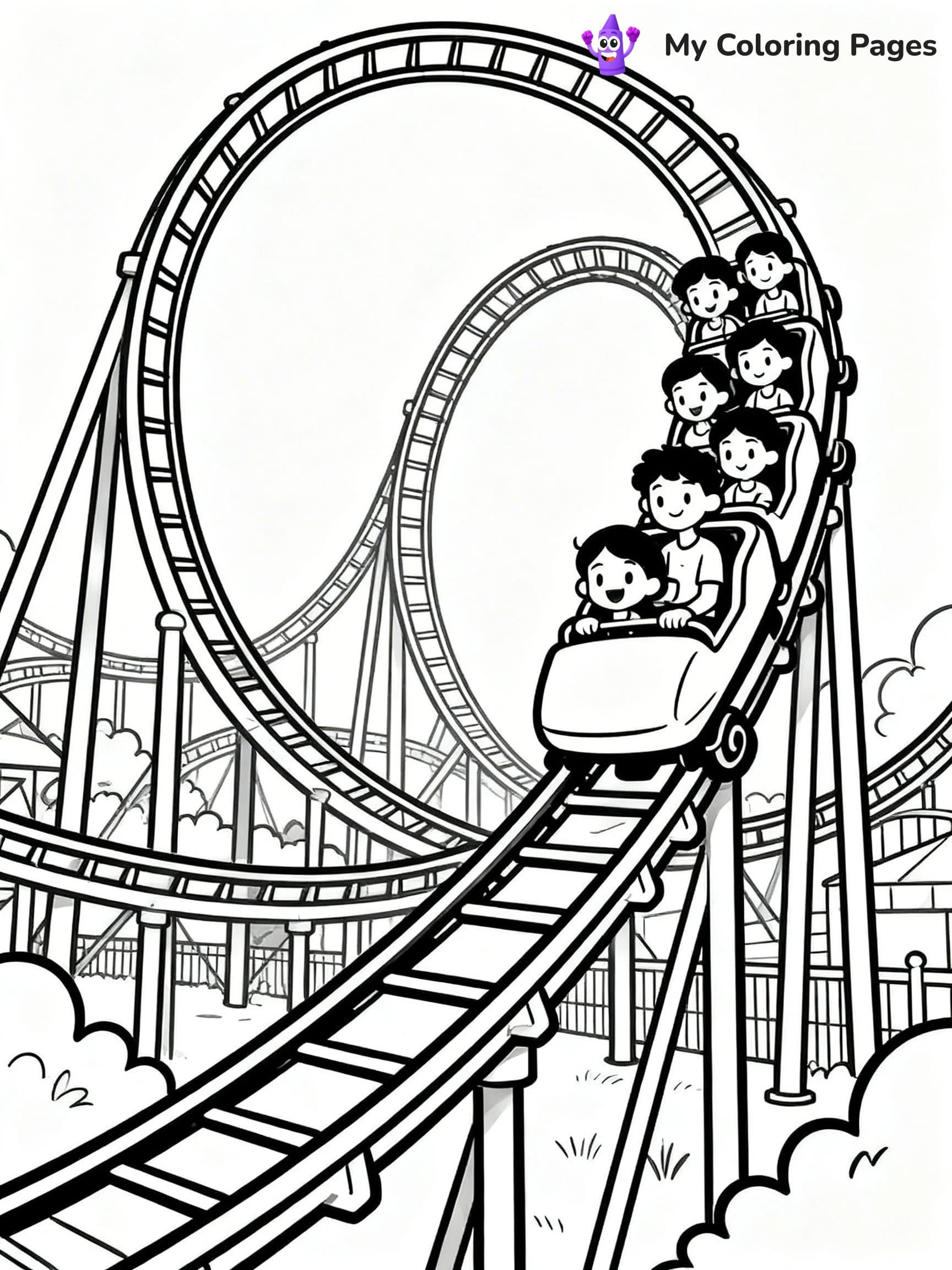 Roller Coaster Coloring Pages - 7