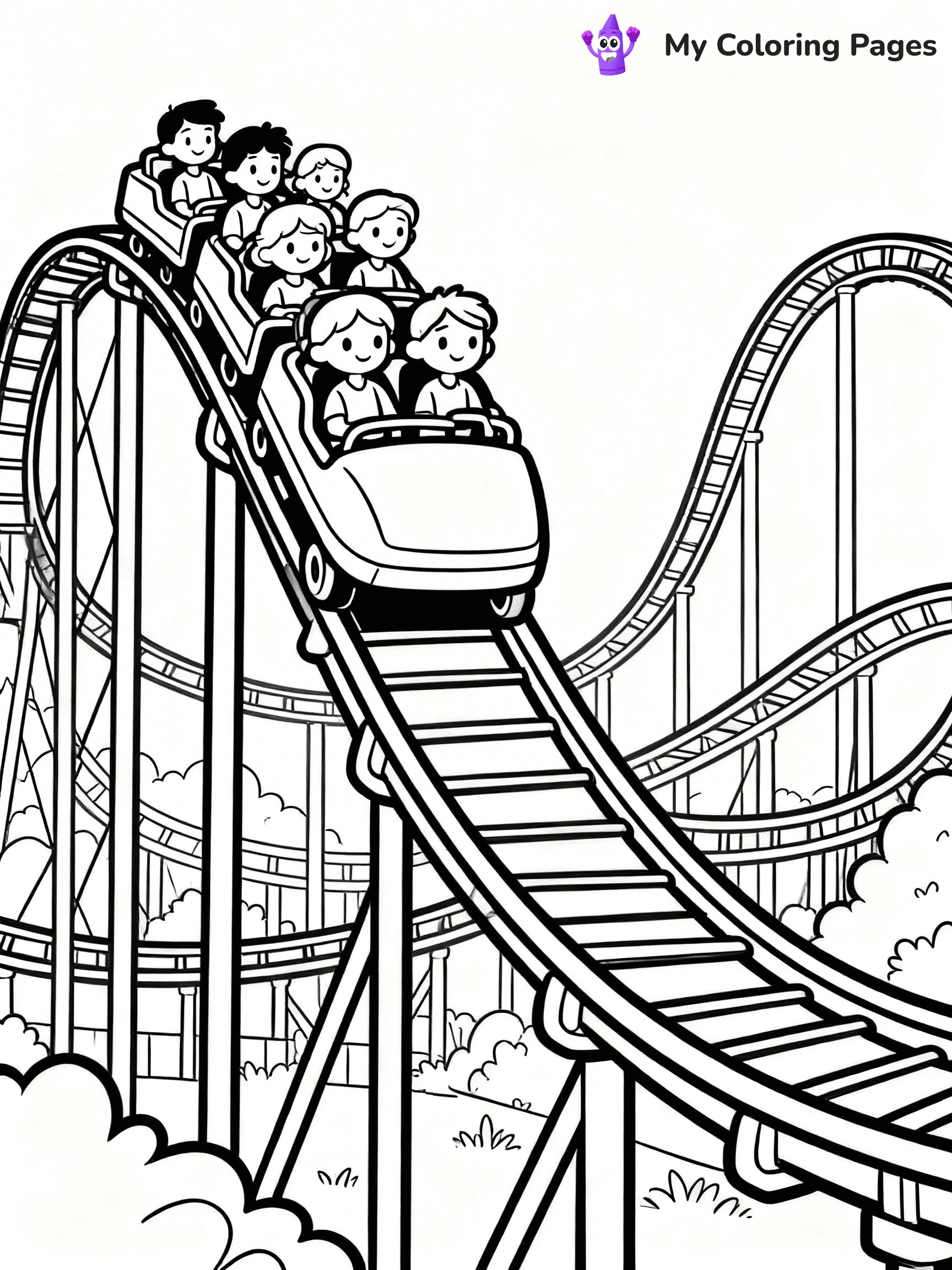 Roller Coaster Coloring Pages - 6