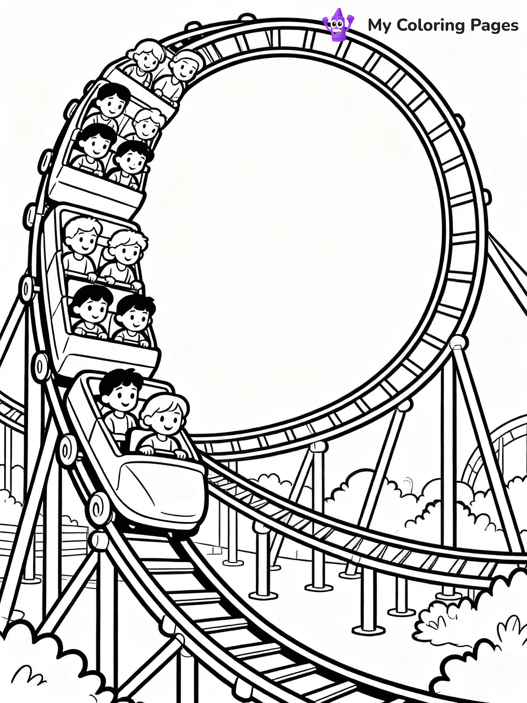 Roller Coaster Coloring Pages - 5