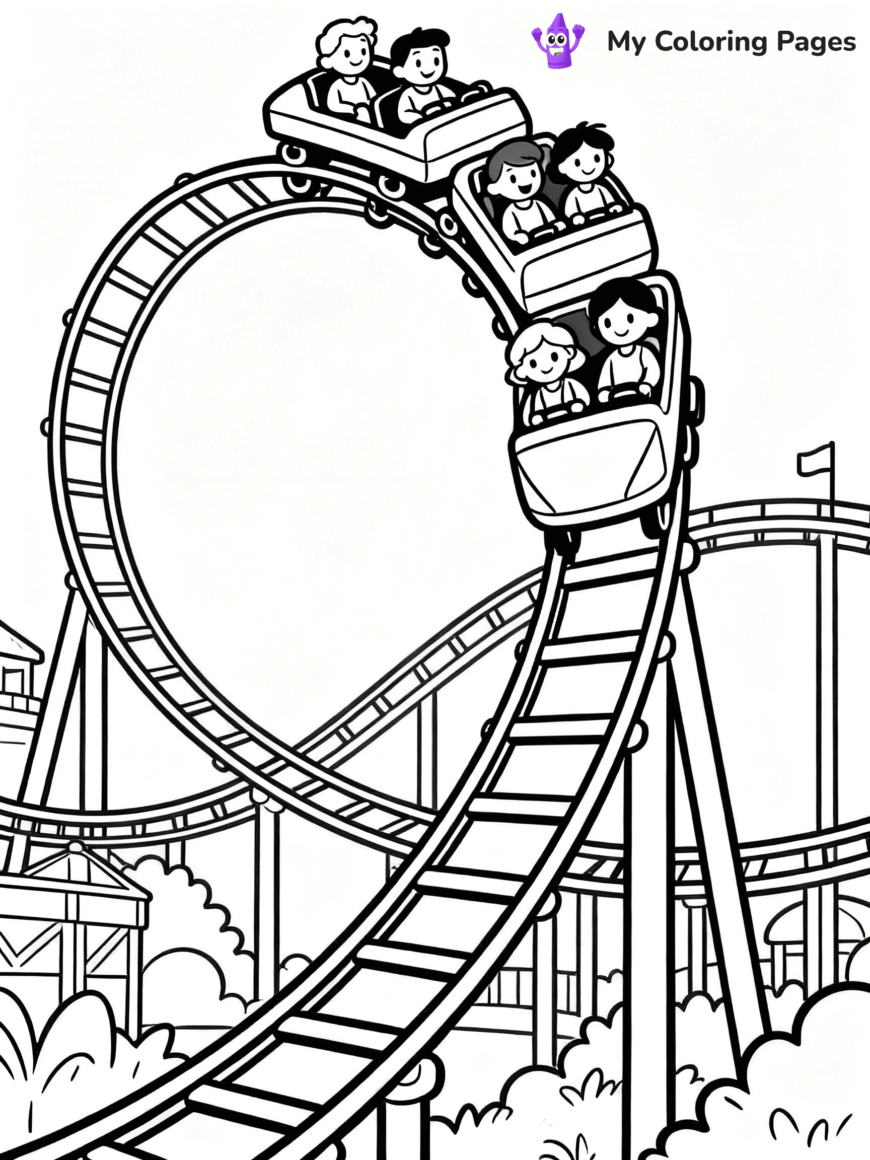 Roller Coaster Coloring Pages - 4