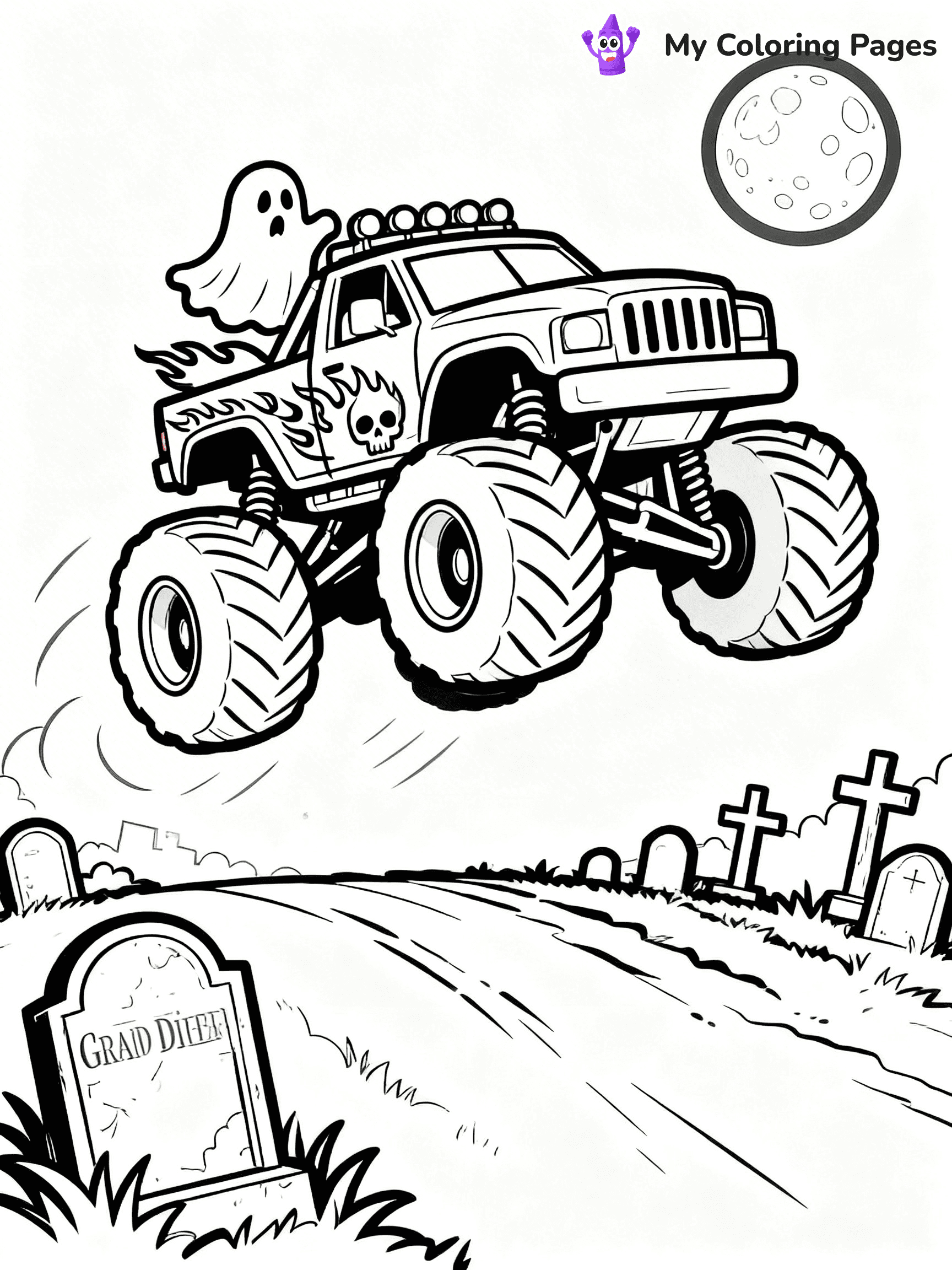 Grave Digger Coloring Pages - 1