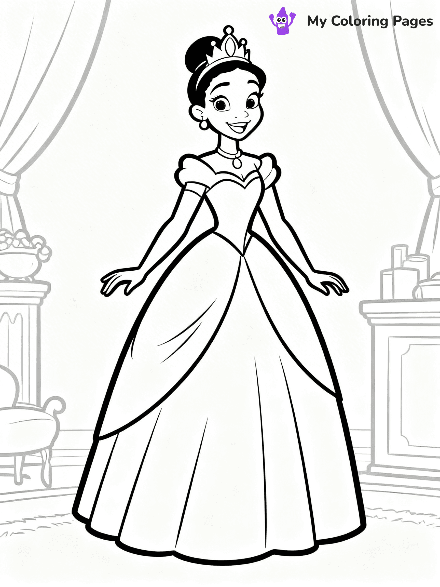 Tiana Coloring Pages - 21