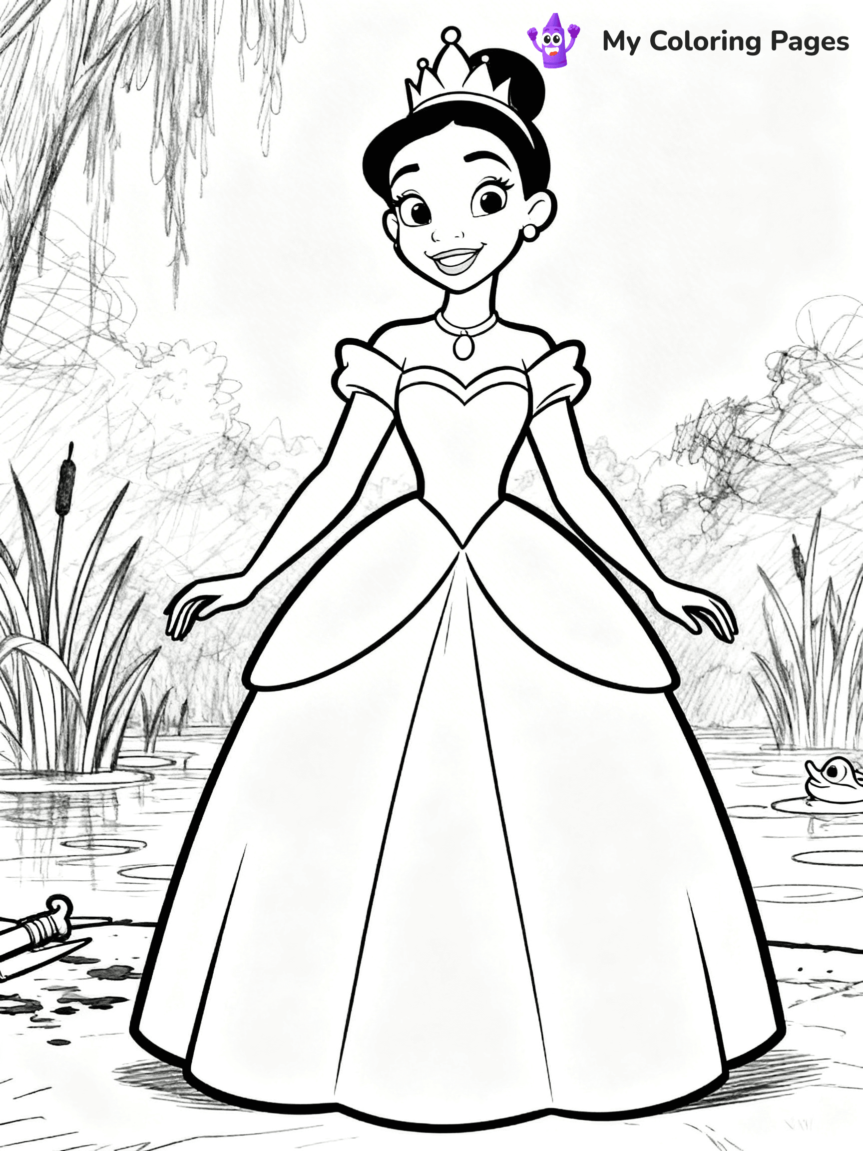 Tiana Coloring Pages - 15