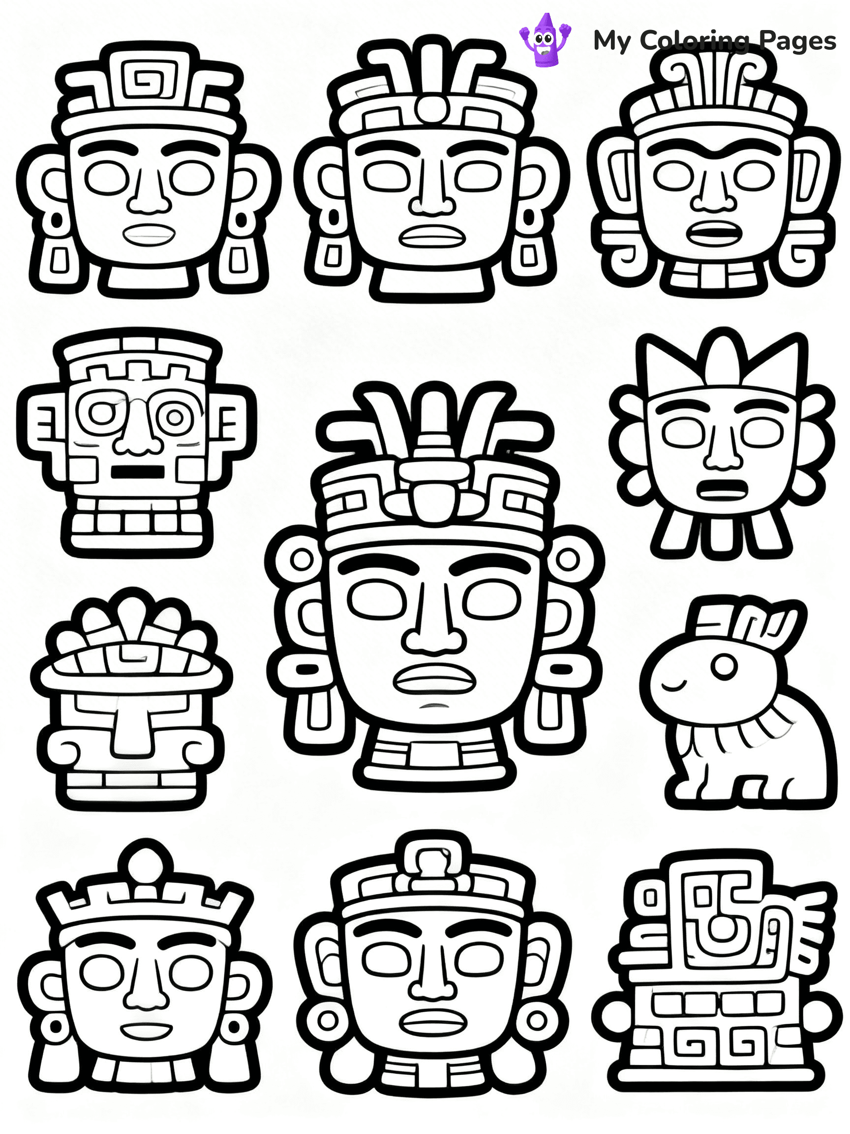 Mayan Coloring Pages - 19