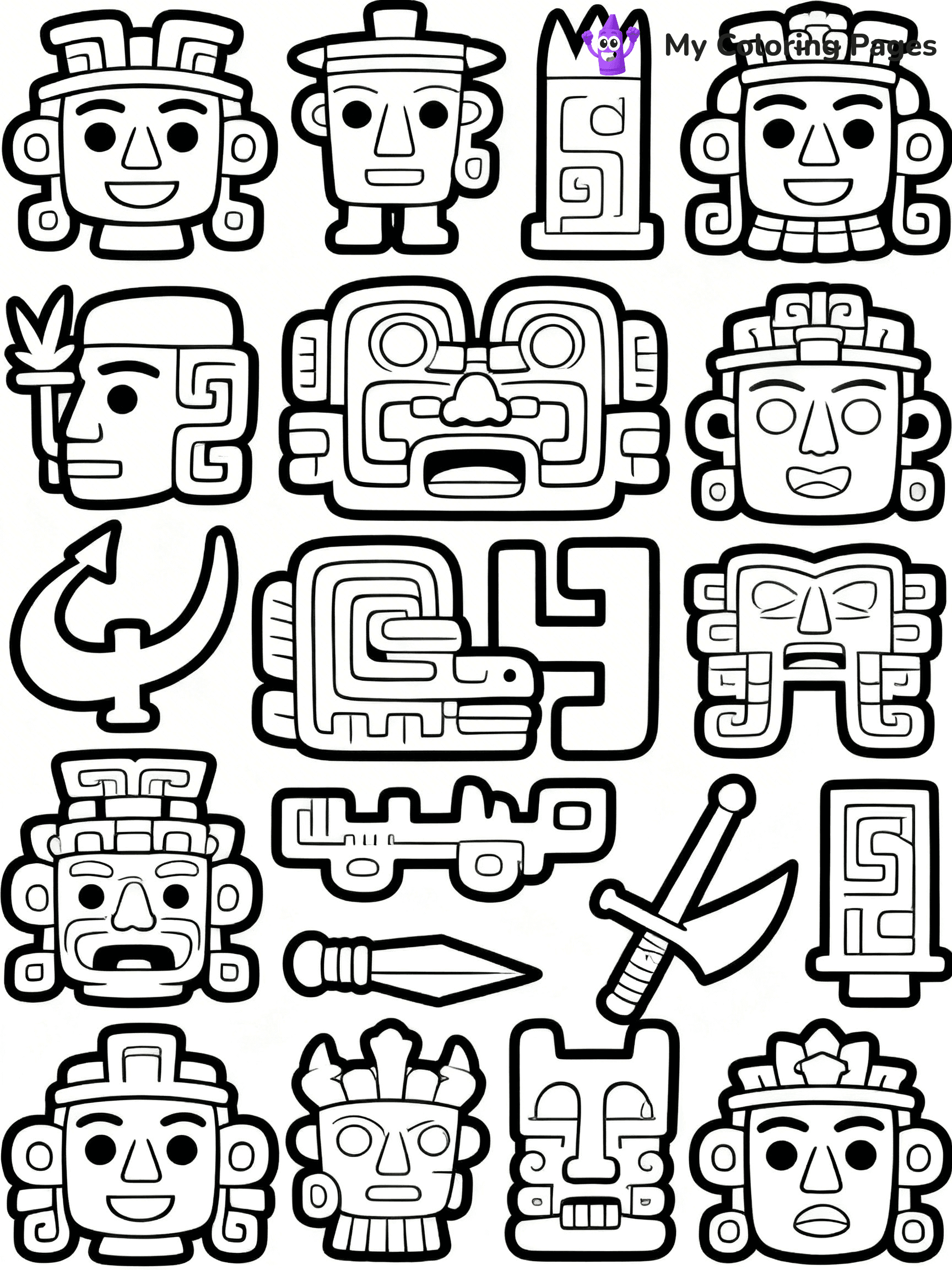 Mayan Coloring Pages - 17