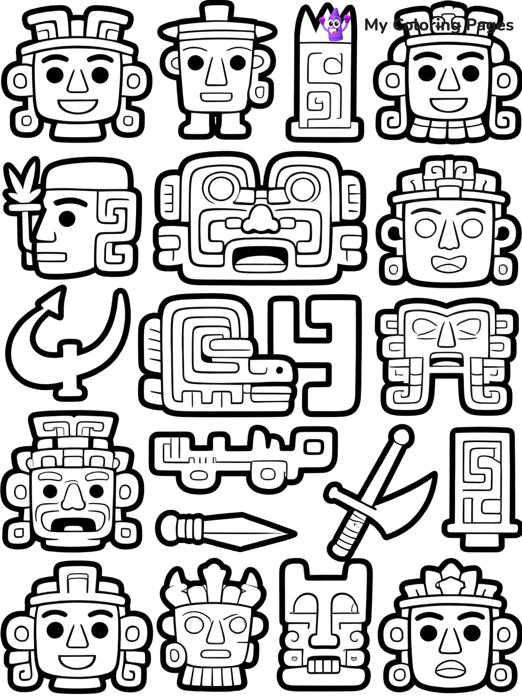 Mayan Coloring Pages - 17
