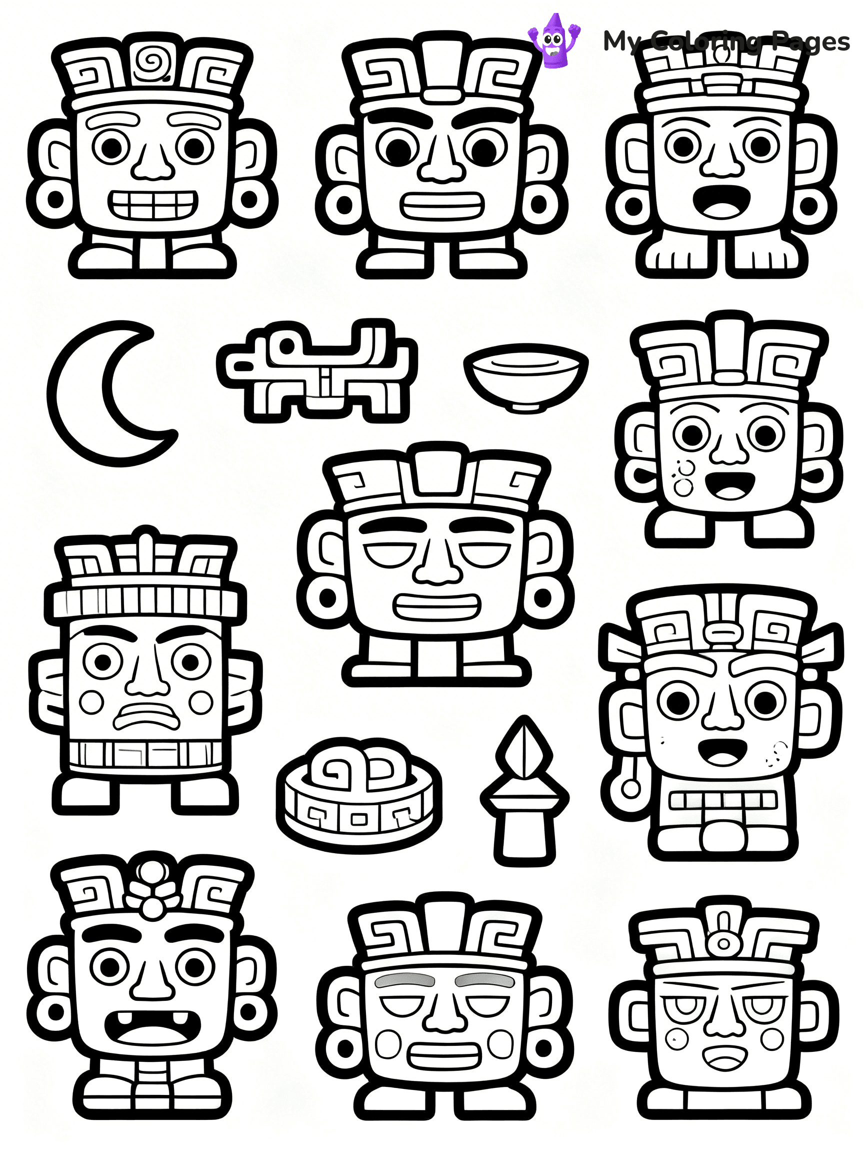 Mayan Coloring Pages - 14