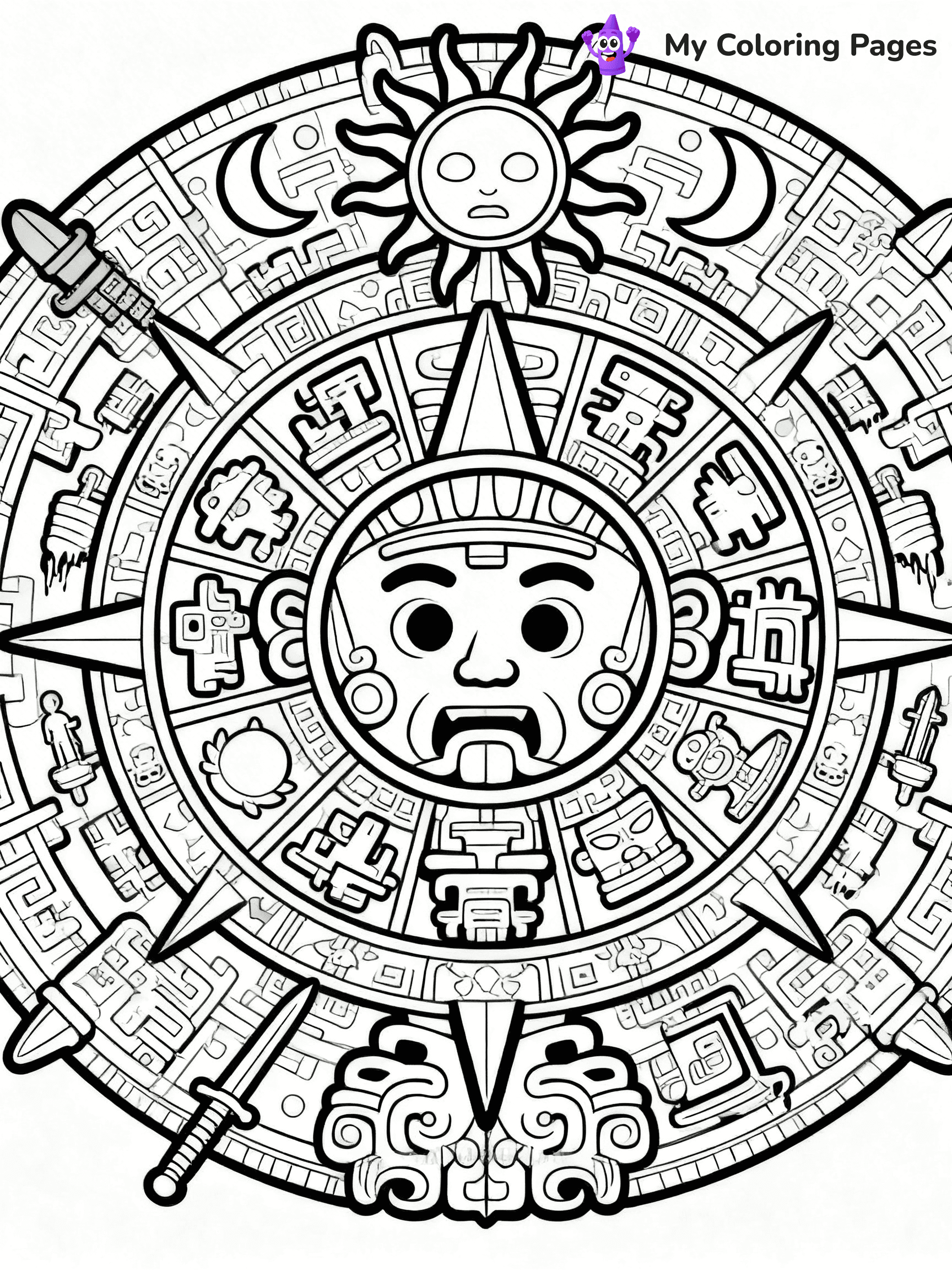 Mayan Coloring Pages - 12