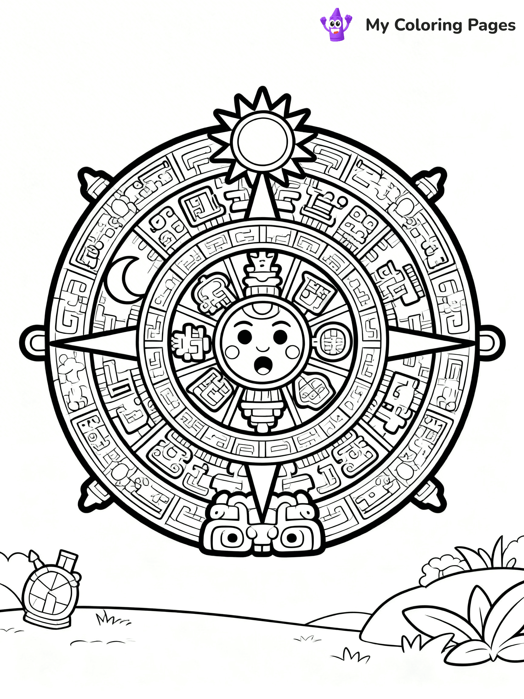 Mayan Coloring Pages - 10