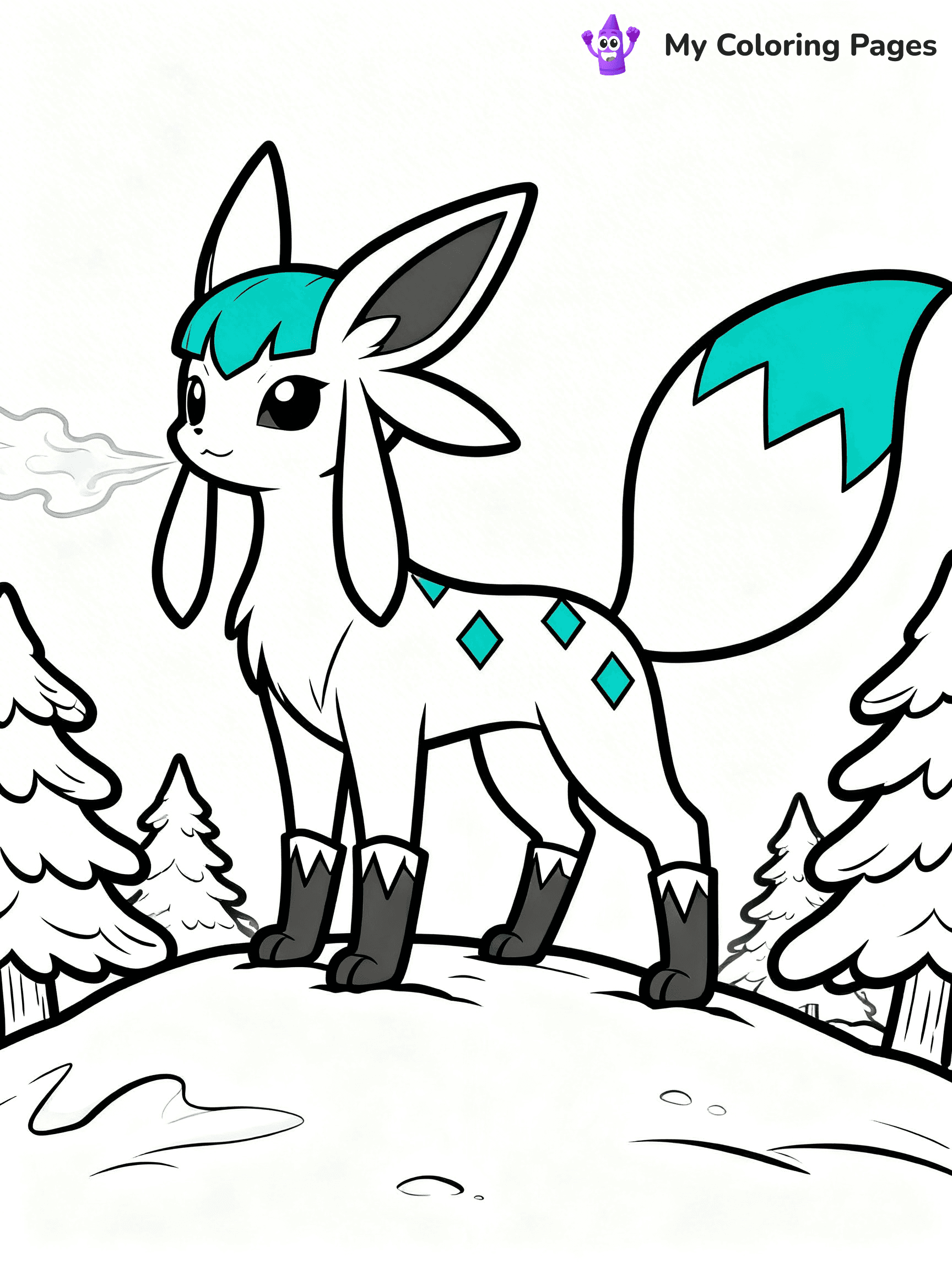 Glaceon Coloring Pages - 16