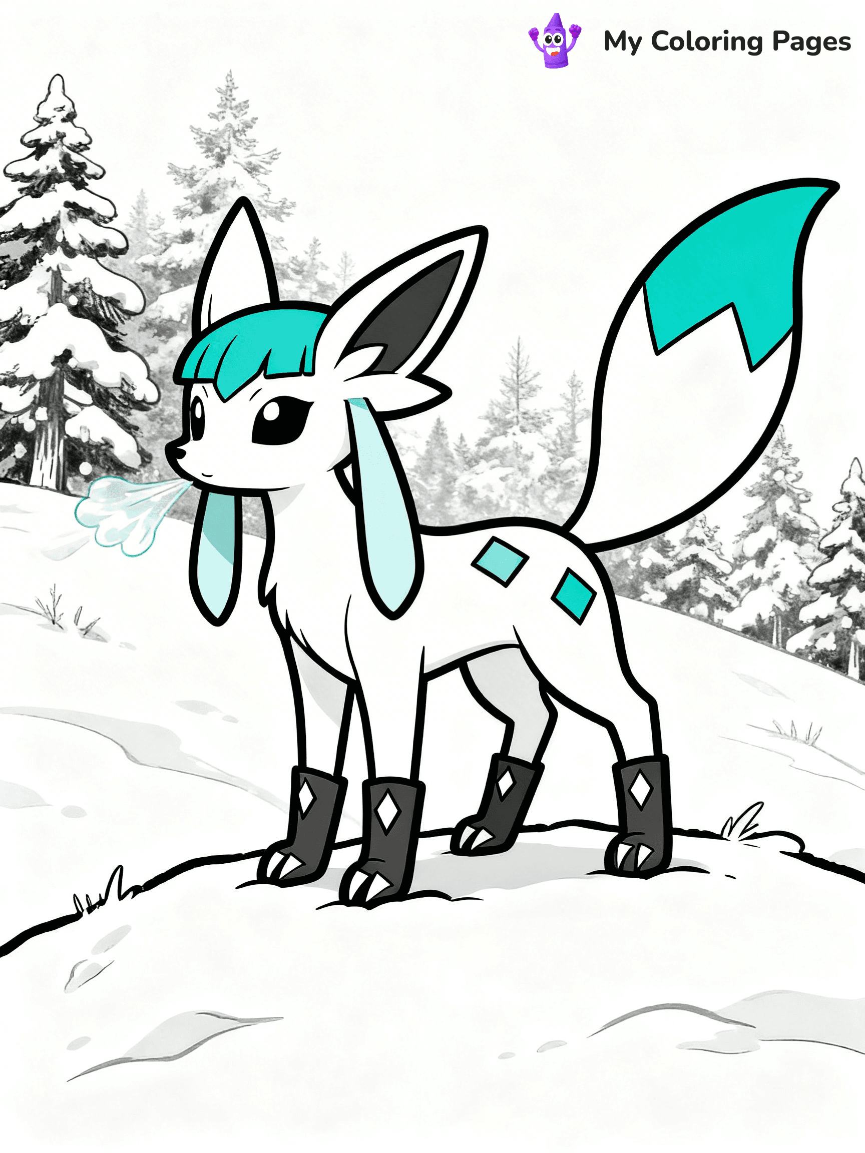 Glaceon Coloring Pages - 15
