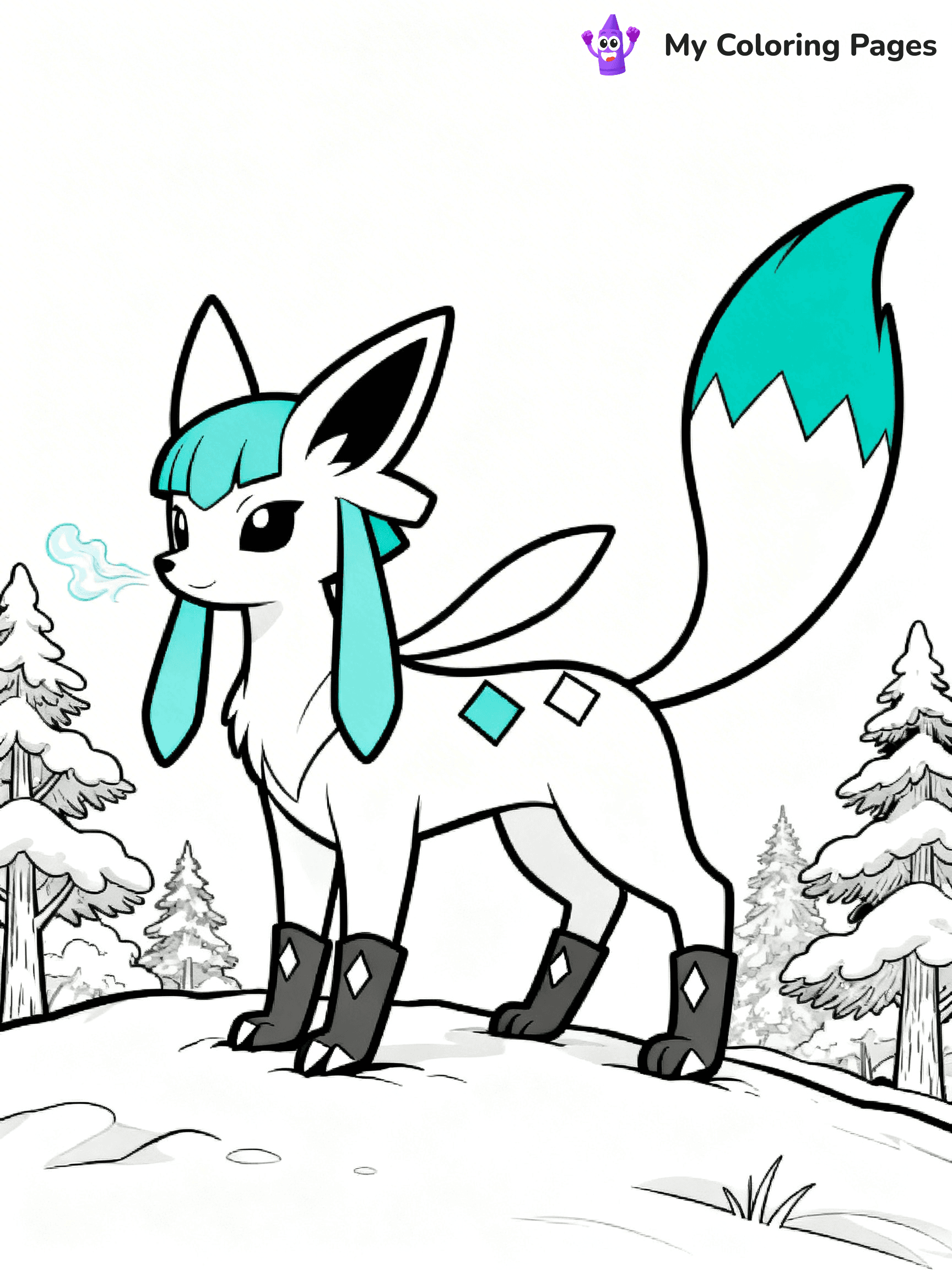 Glaceon Coloring Pages - 13