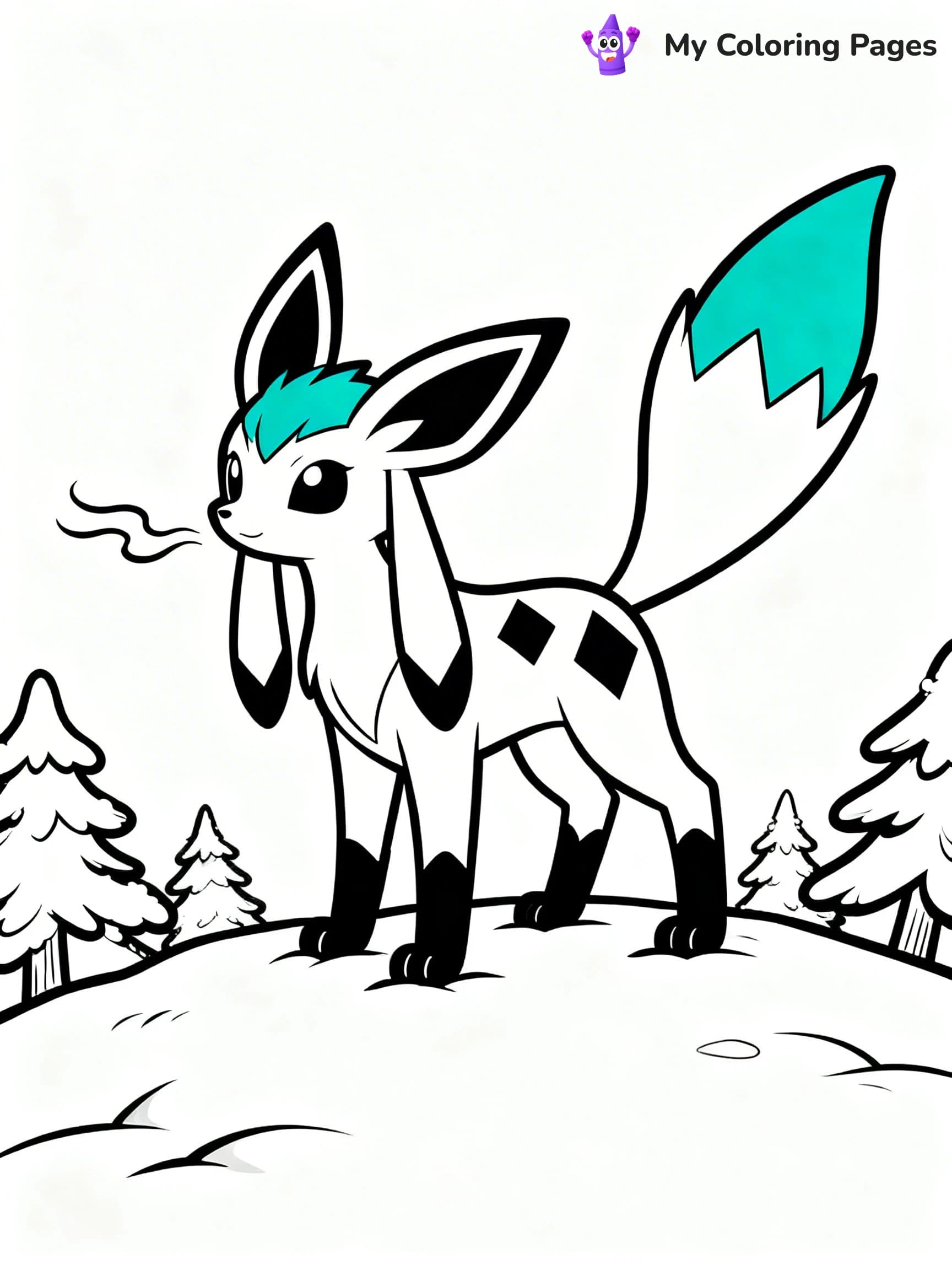 Glaceon Coloring Pages - 12