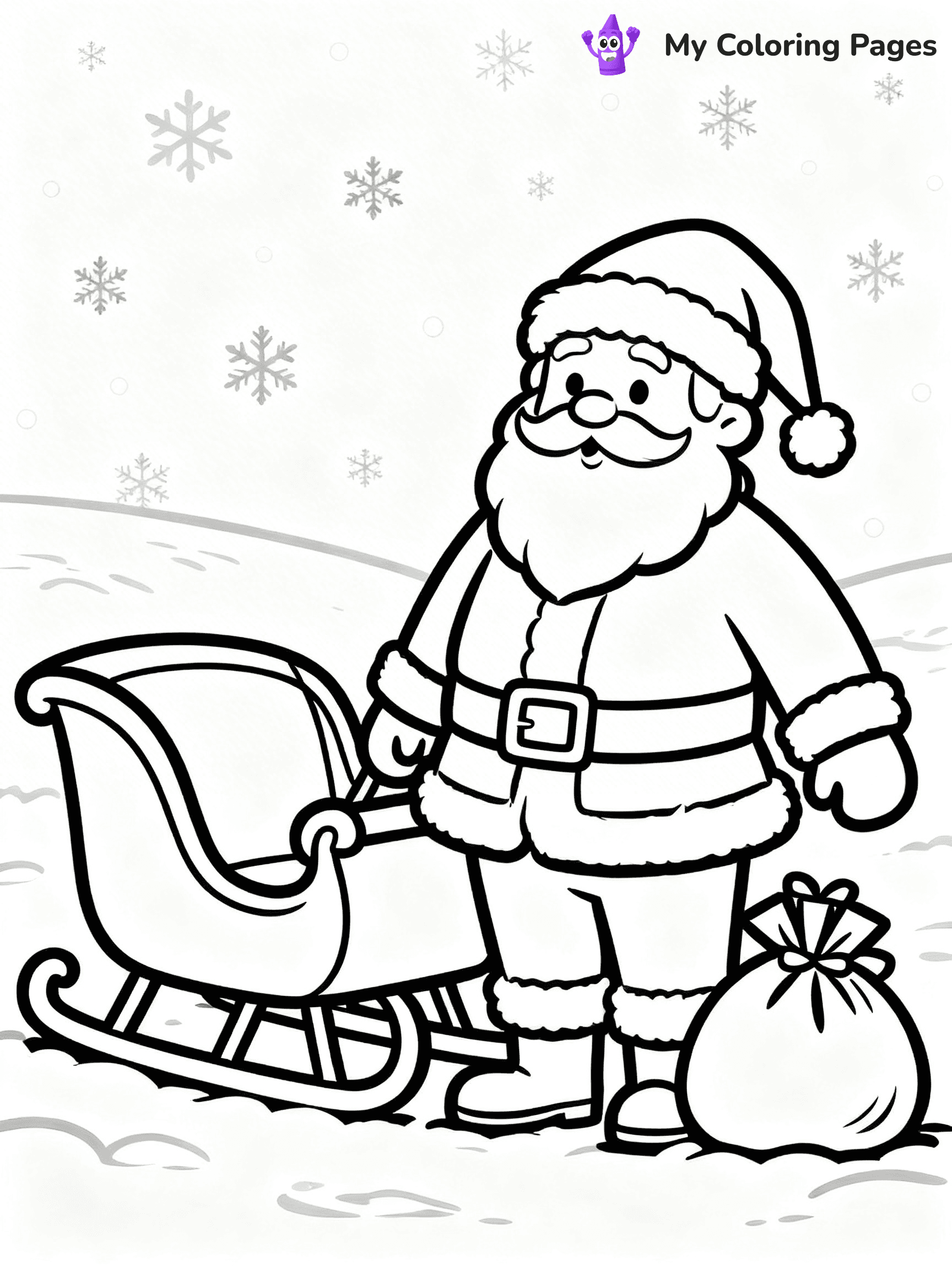 Santa And Sleigh Coloring Pages - 25