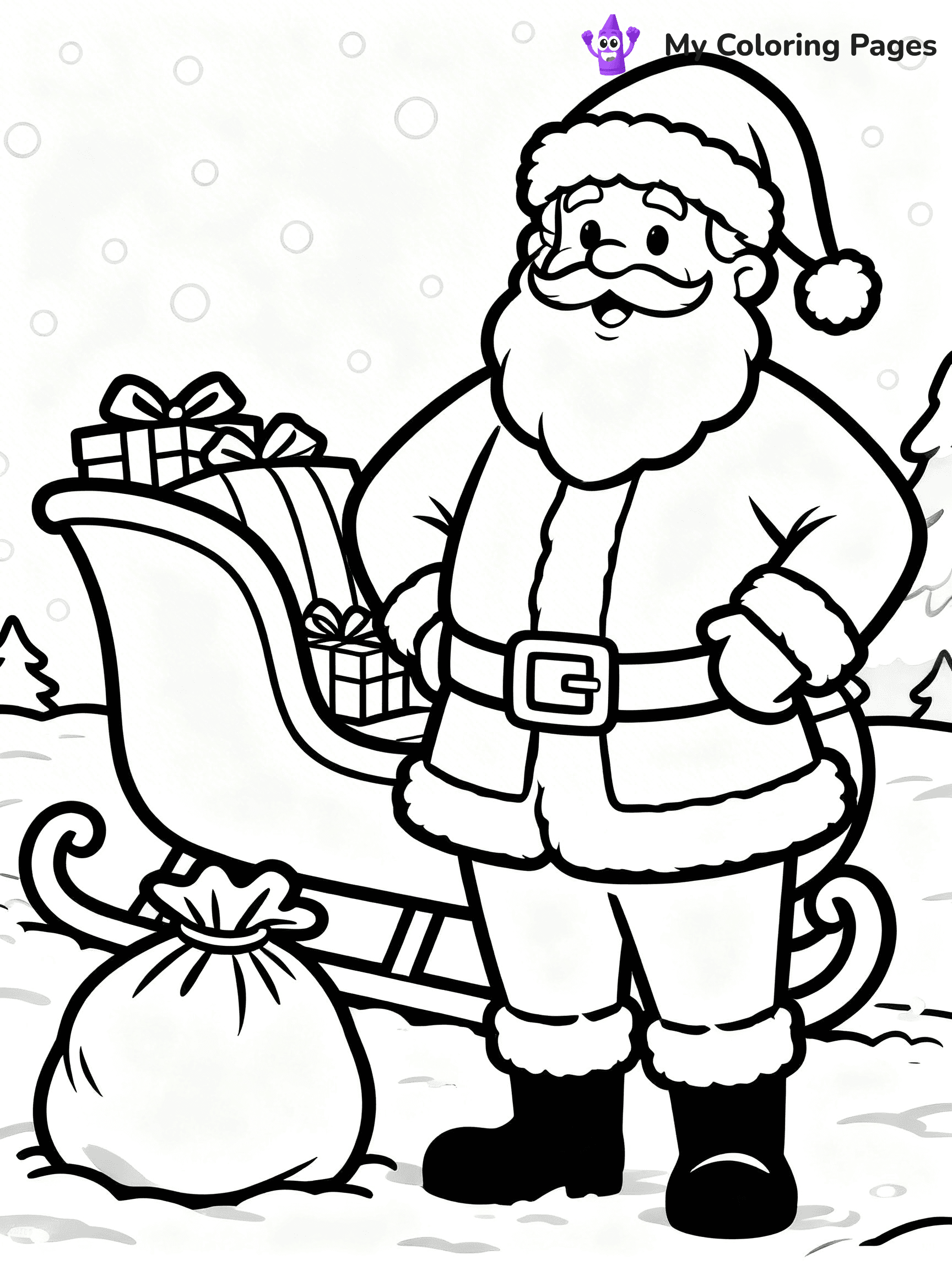 Santa And Sleigh Coloring Pages - 24